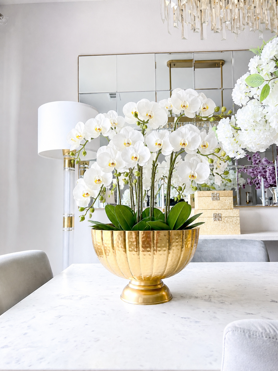 Gold Hammered Compote Bowl (Two Sizes) | HTS DECOR
