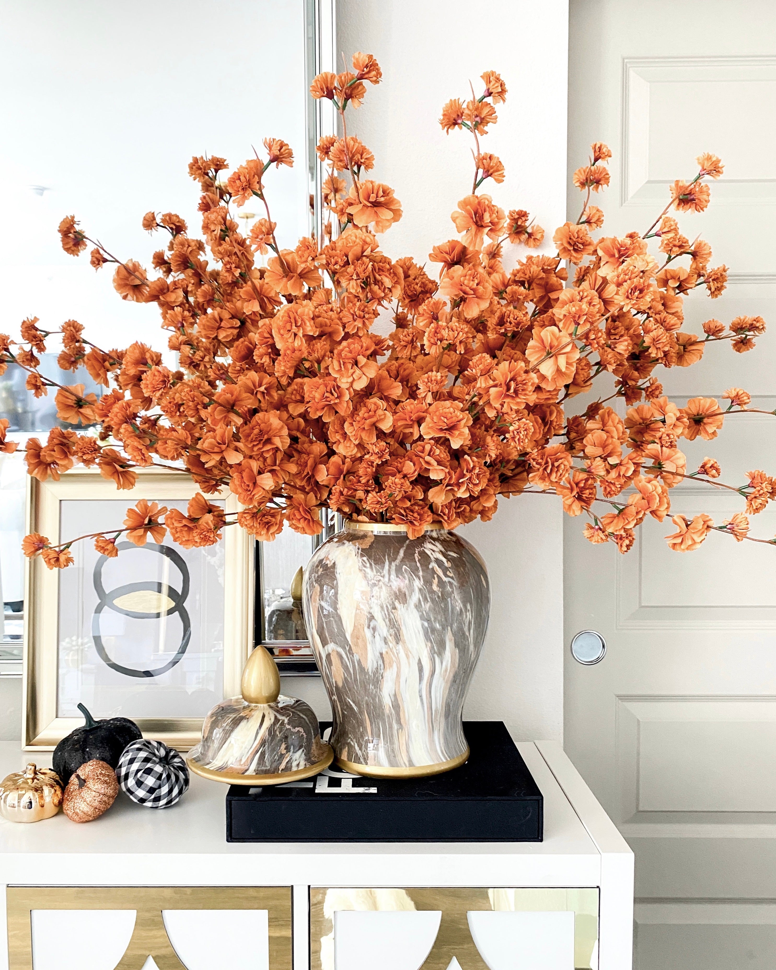 Orange Fall Floral Stems (Pack of 3 Stems)