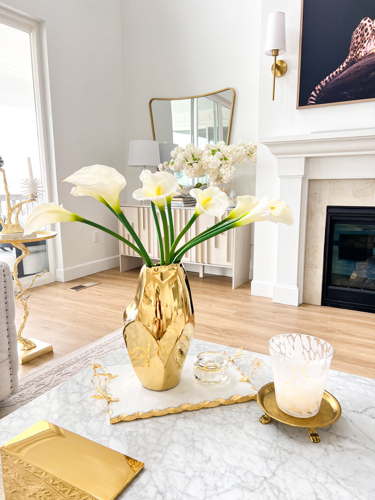Gold Folded Abstract Flower Vase