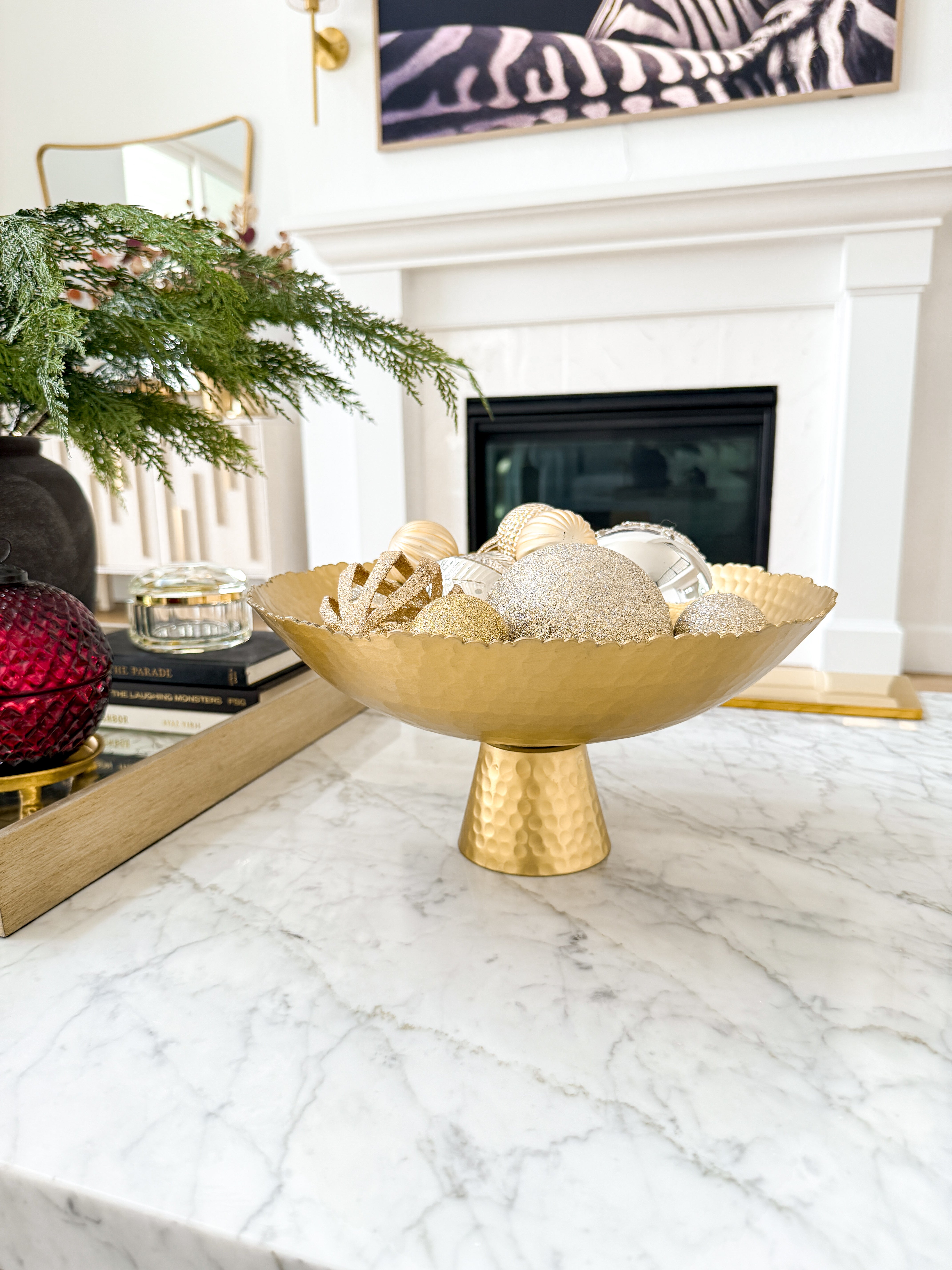 Gold Hammered Decorative Bowl, Gold Pedestal Tray, Gold discount Fruit Tray, Large Gold Punch Bowl, Gold Footed Bowl, Large Gold Orchid Planter