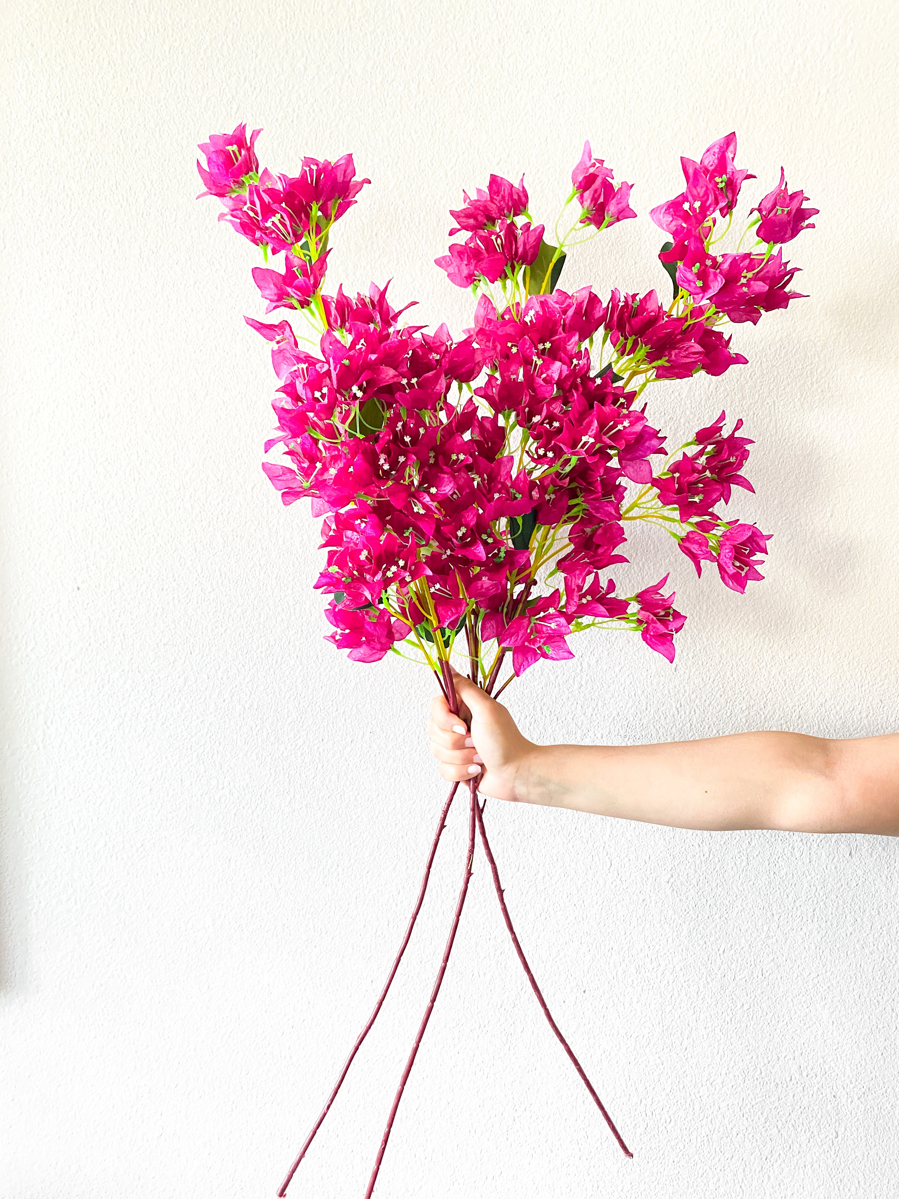 Faux Fuchsia Cherry Blossom Stems (Pack of 3) - HTS HOME DECOR