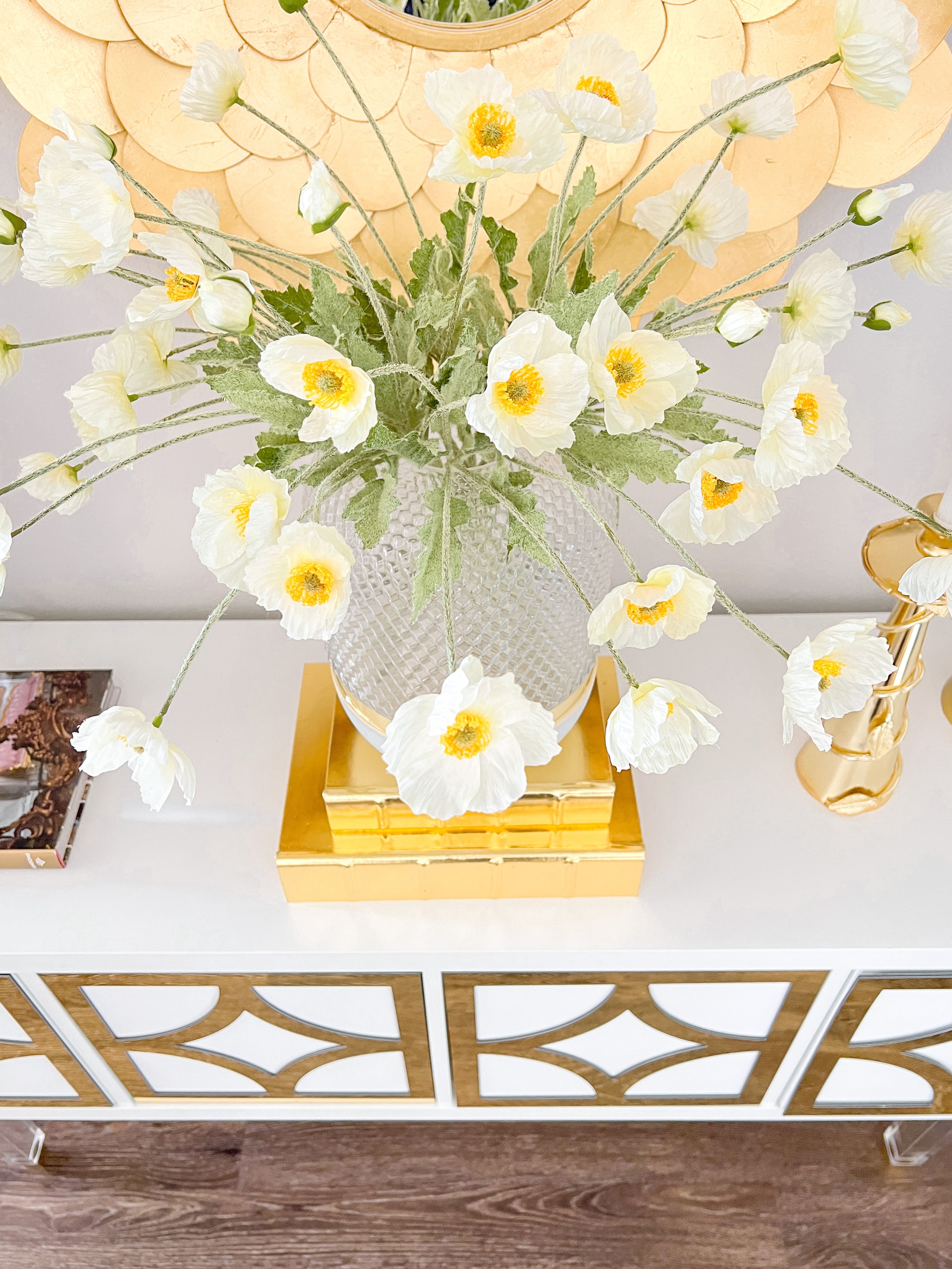 Faux Silk White Poppy Flower - HTS HOME DECOR