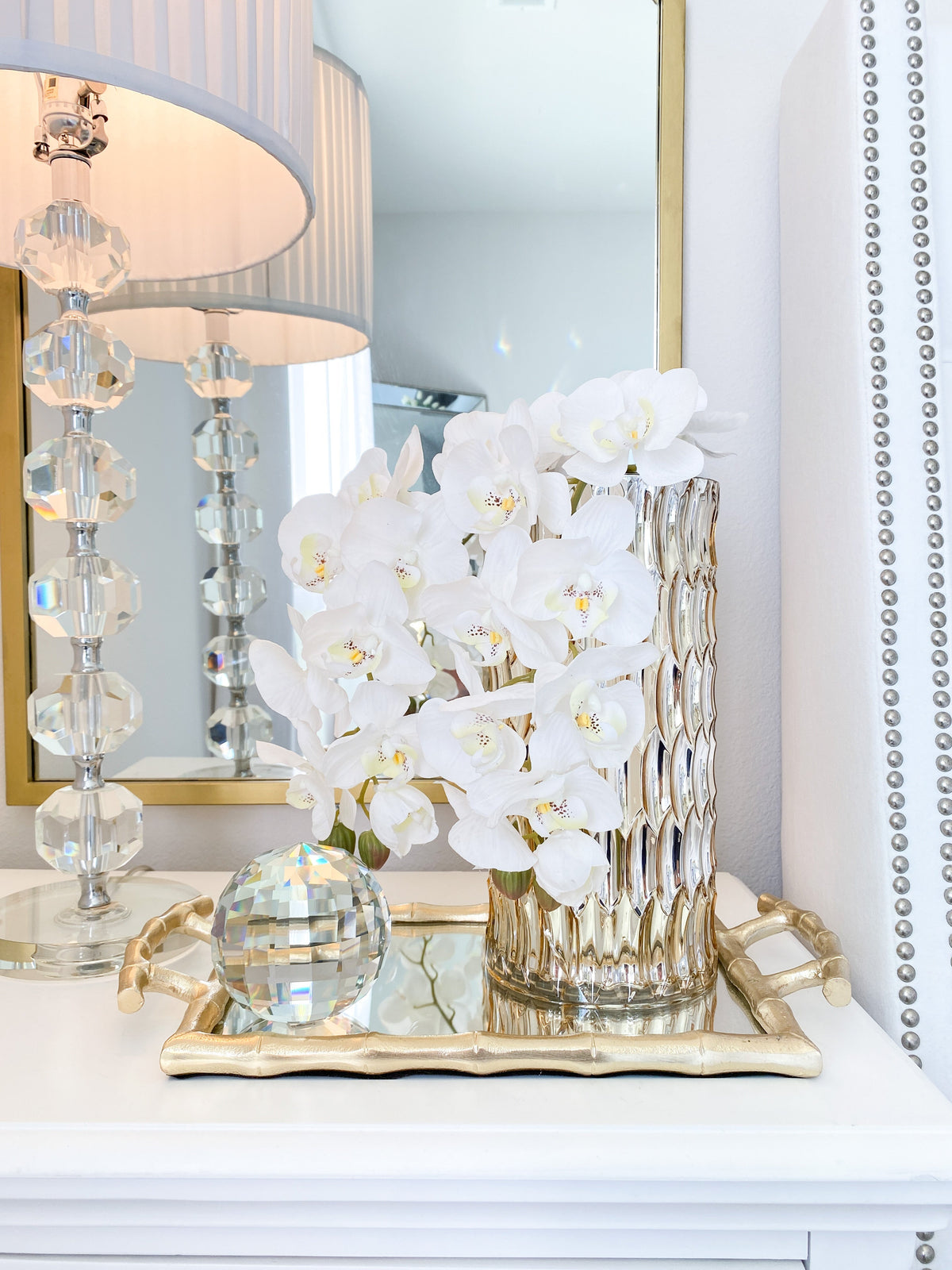 Gold Bamboo Vanity Tray HTS HOME DECOR