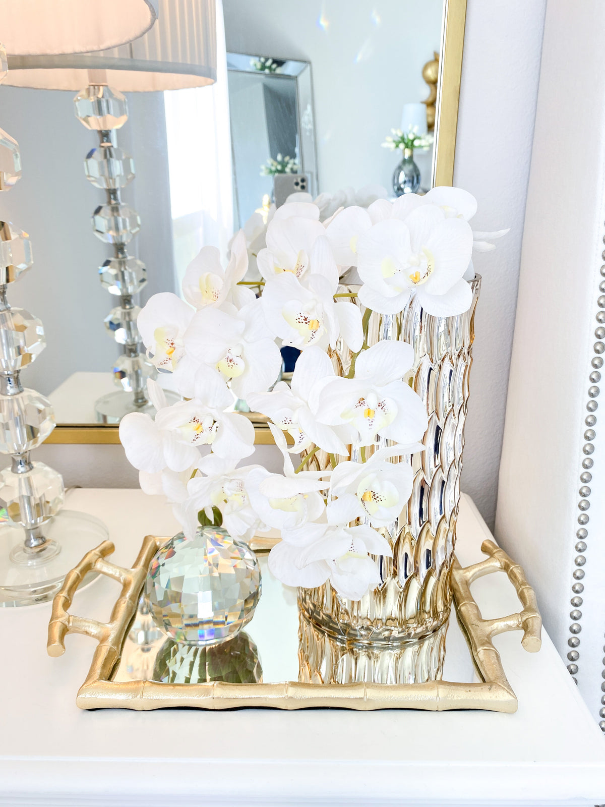 Gold Bamboo Vanity Tray HTS HOME DECOR