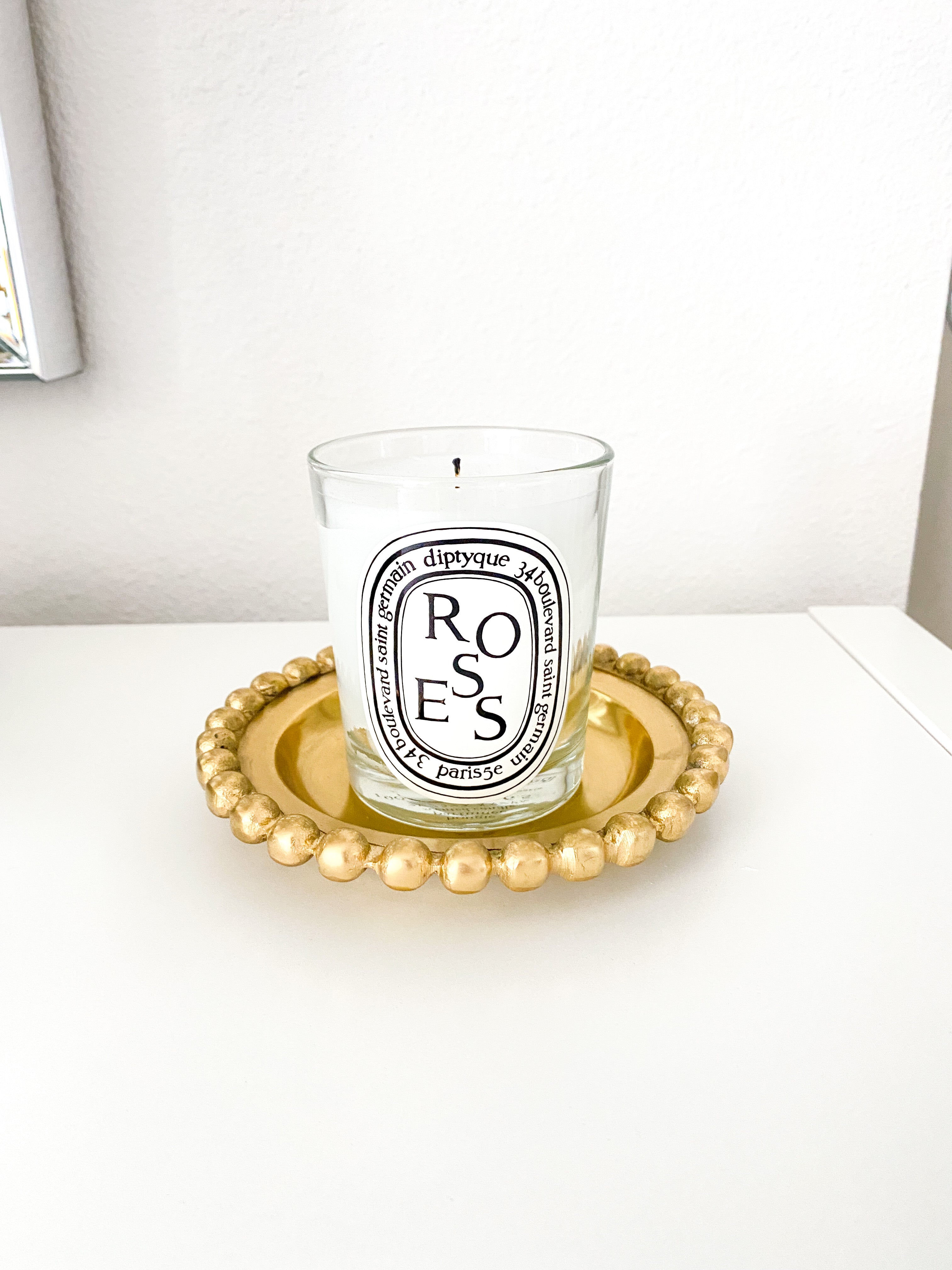 Gold Beaded Candle Holder - HTS HOME DECOR