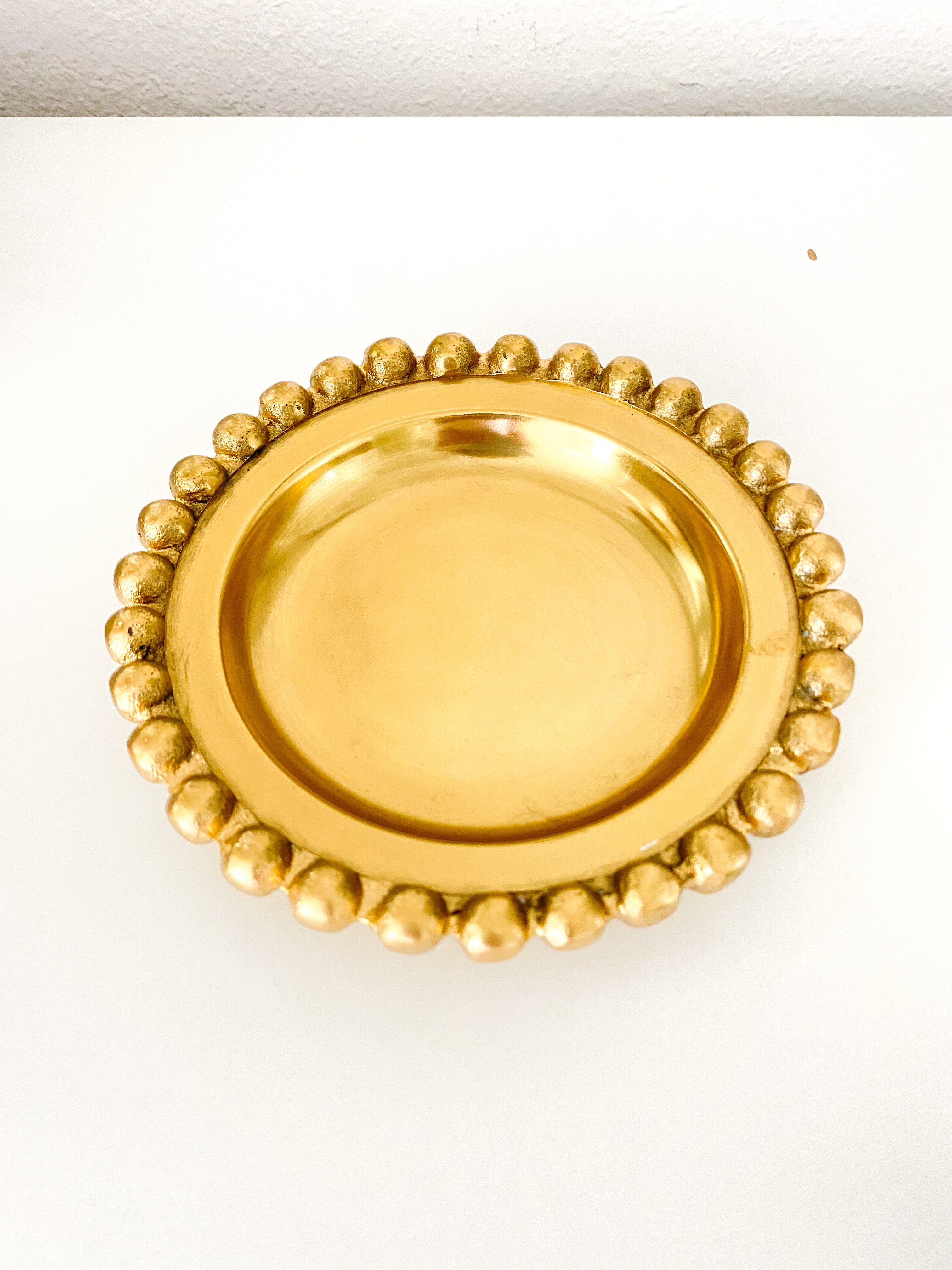 Gold Beaded Candle Holder - HTS HOME DECOR