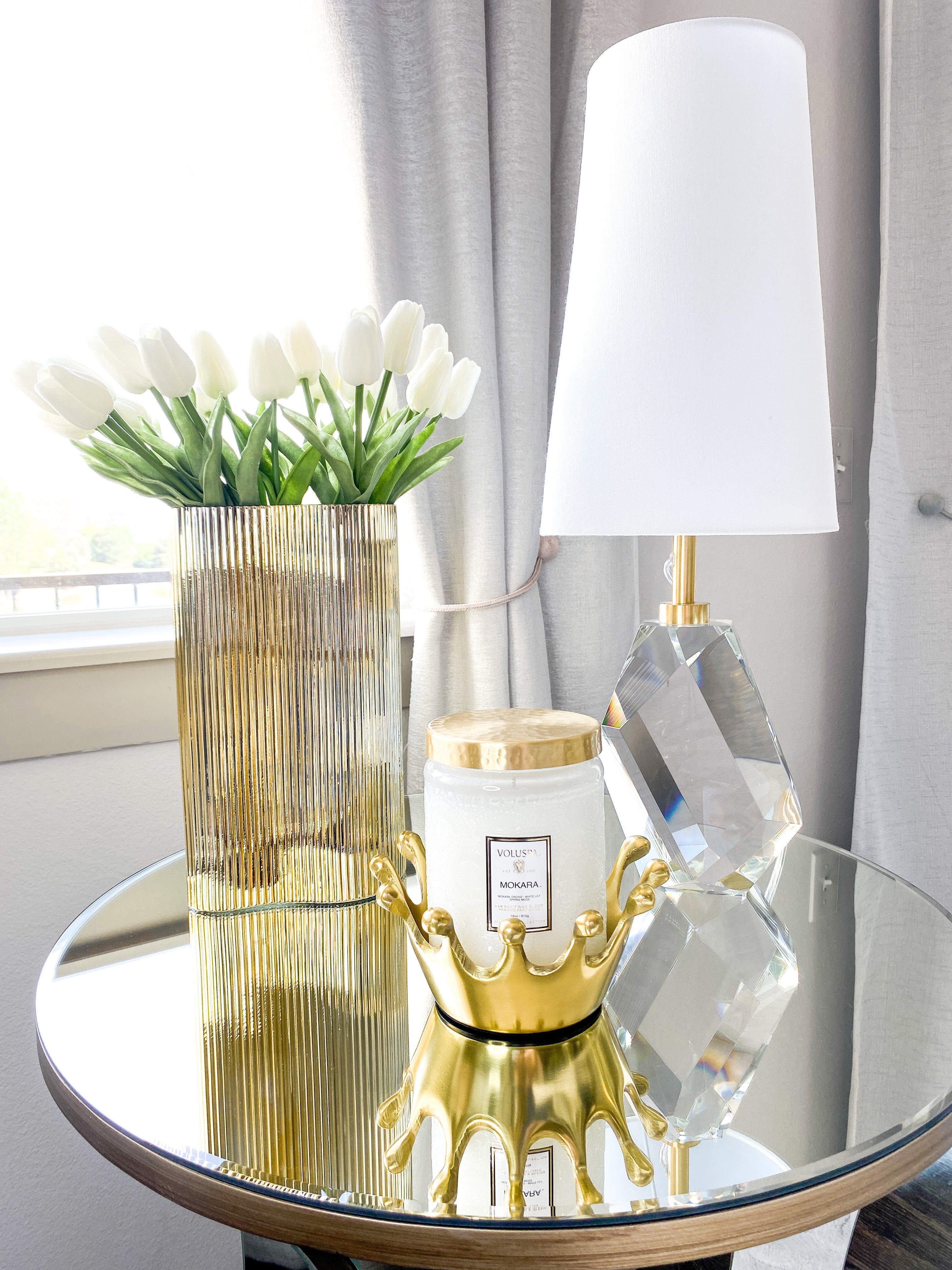 Gold Crown Candle Holder - HTS HOME DECOR