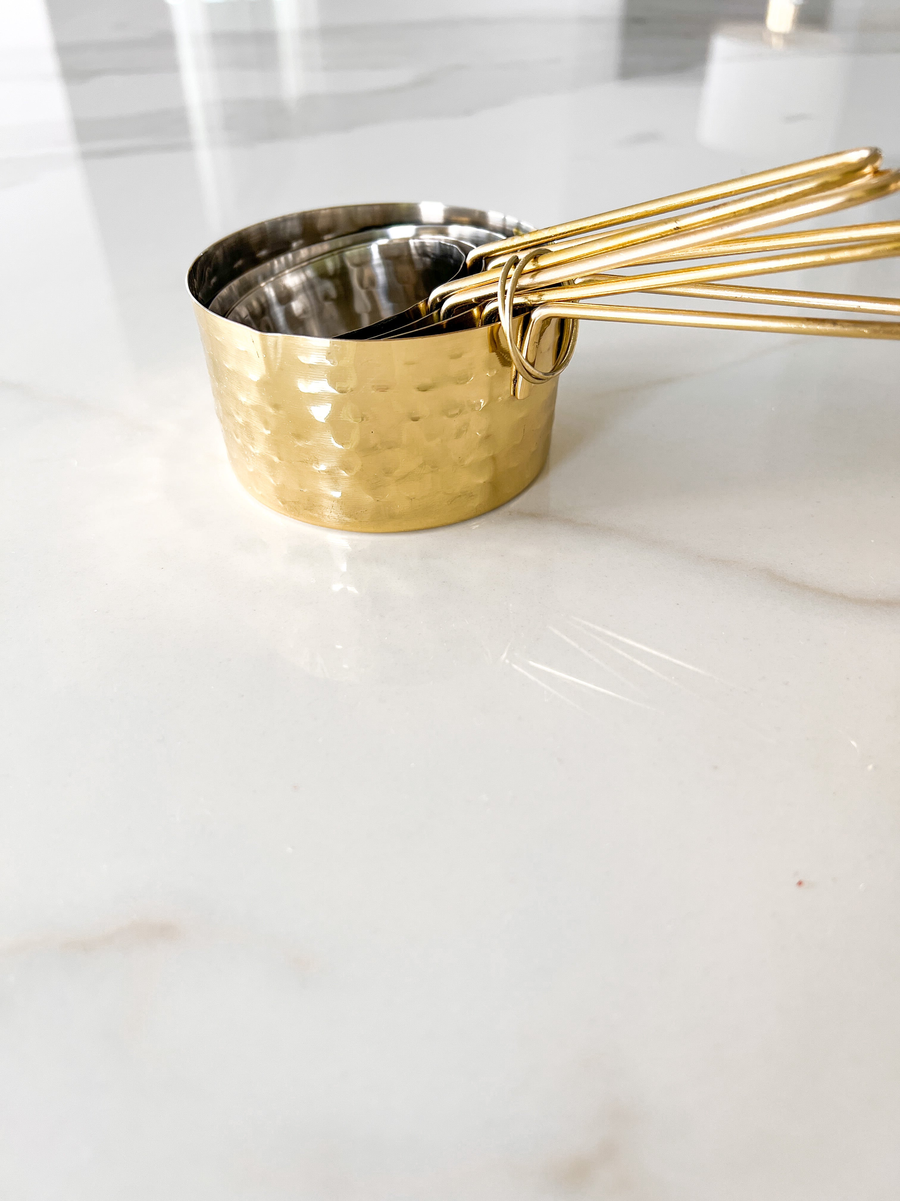 Gold Hammered Measuring Cups Set - HTS HOME DECOR