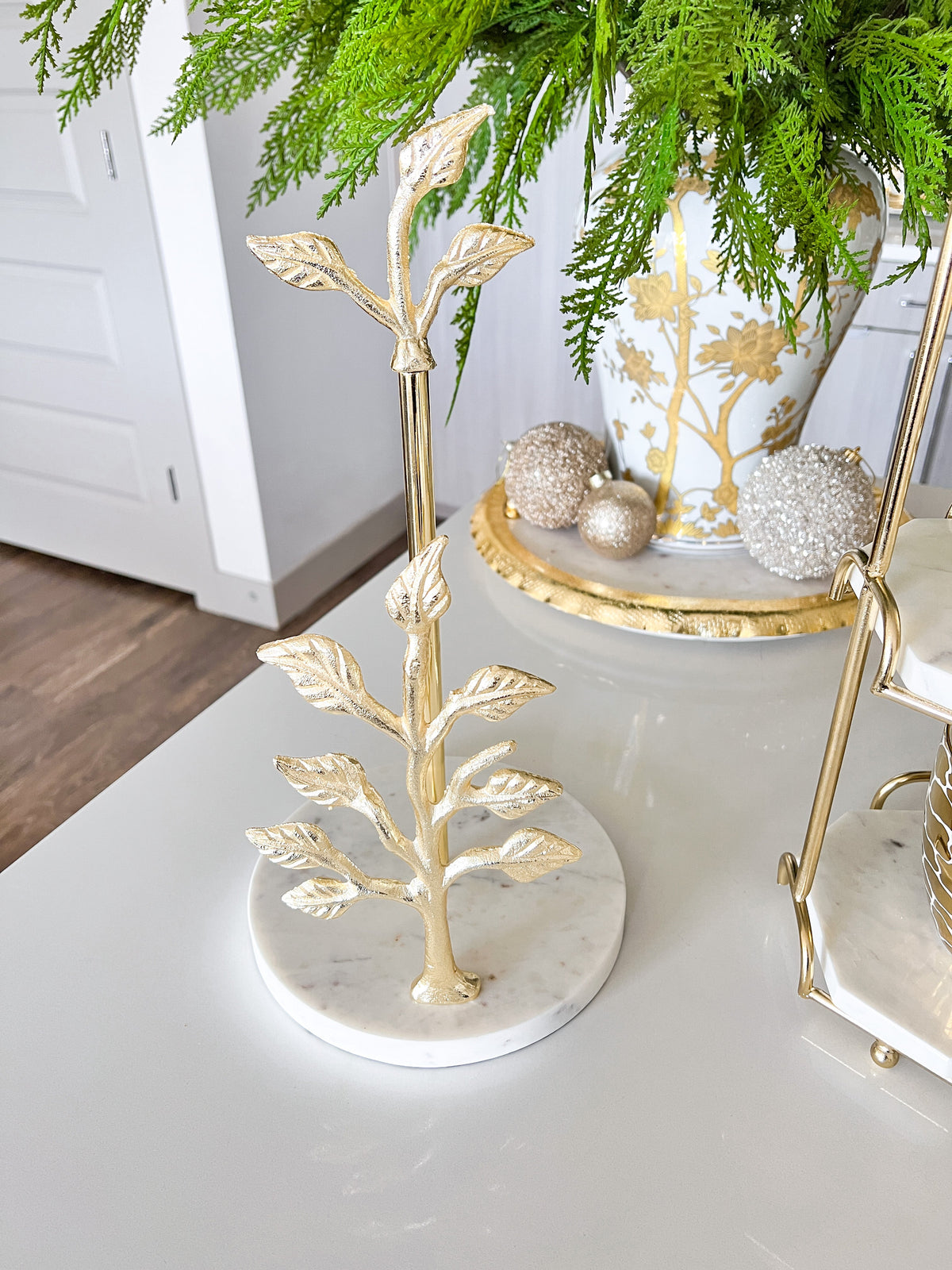 Kitchen Paper Towel Holder - Gold Tree Design with Marble Base – Turkish  Style US - Luxury Home Decor & Gifts