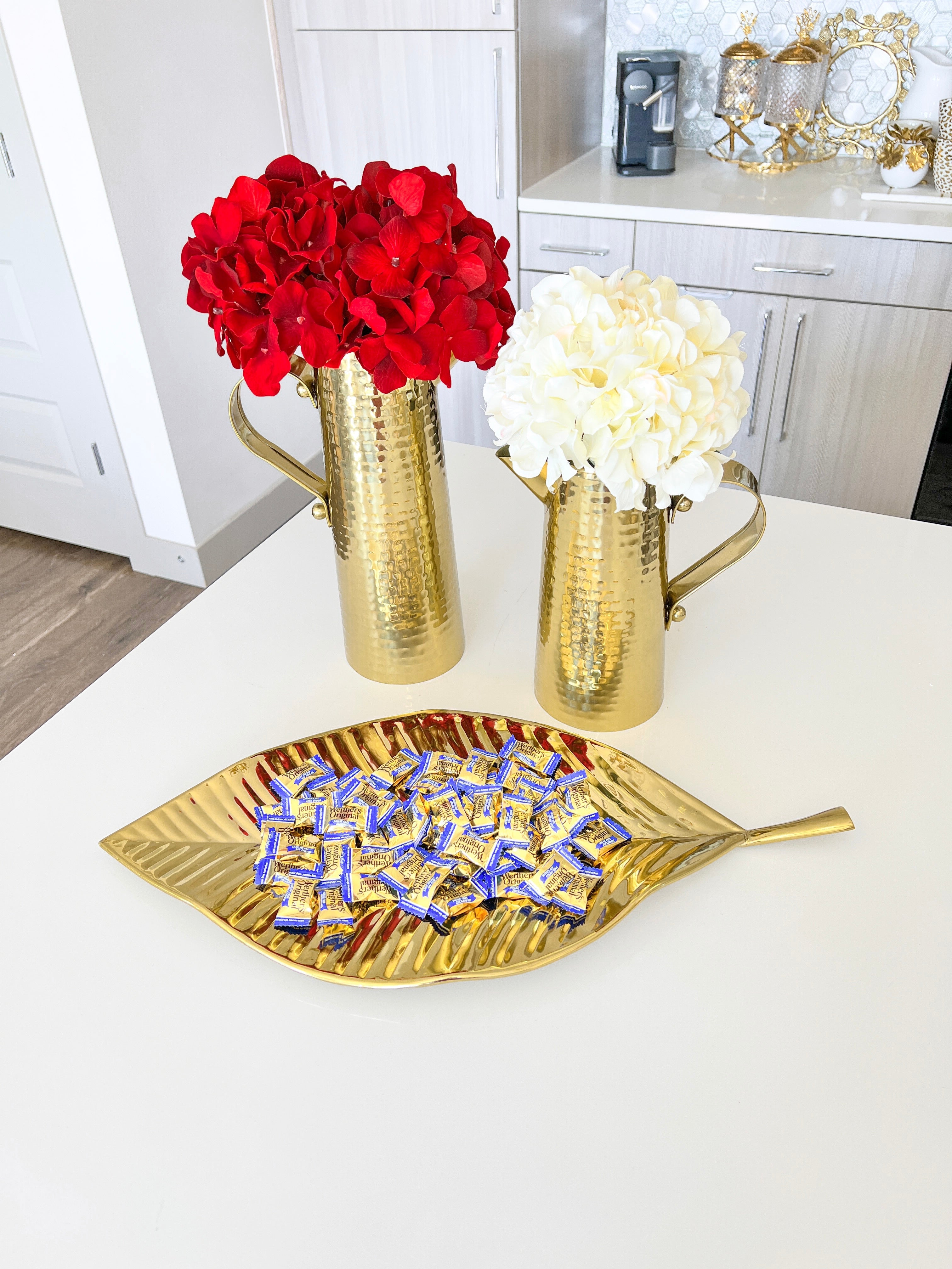 Gold Leaf Tray/ Plate - HTS HOME DECOR