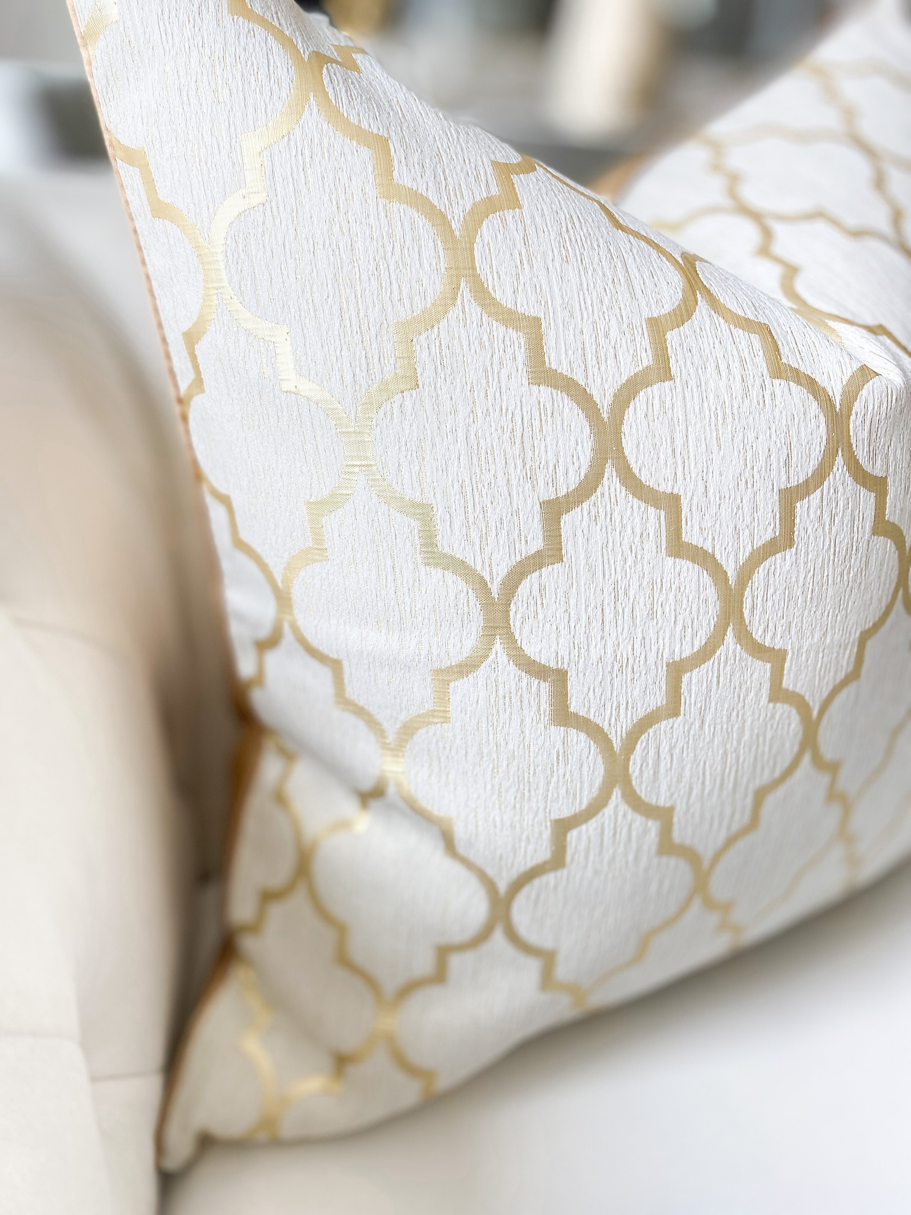 Gold Pattern Pillow Cover 22x22 - HTS HOME DECOR