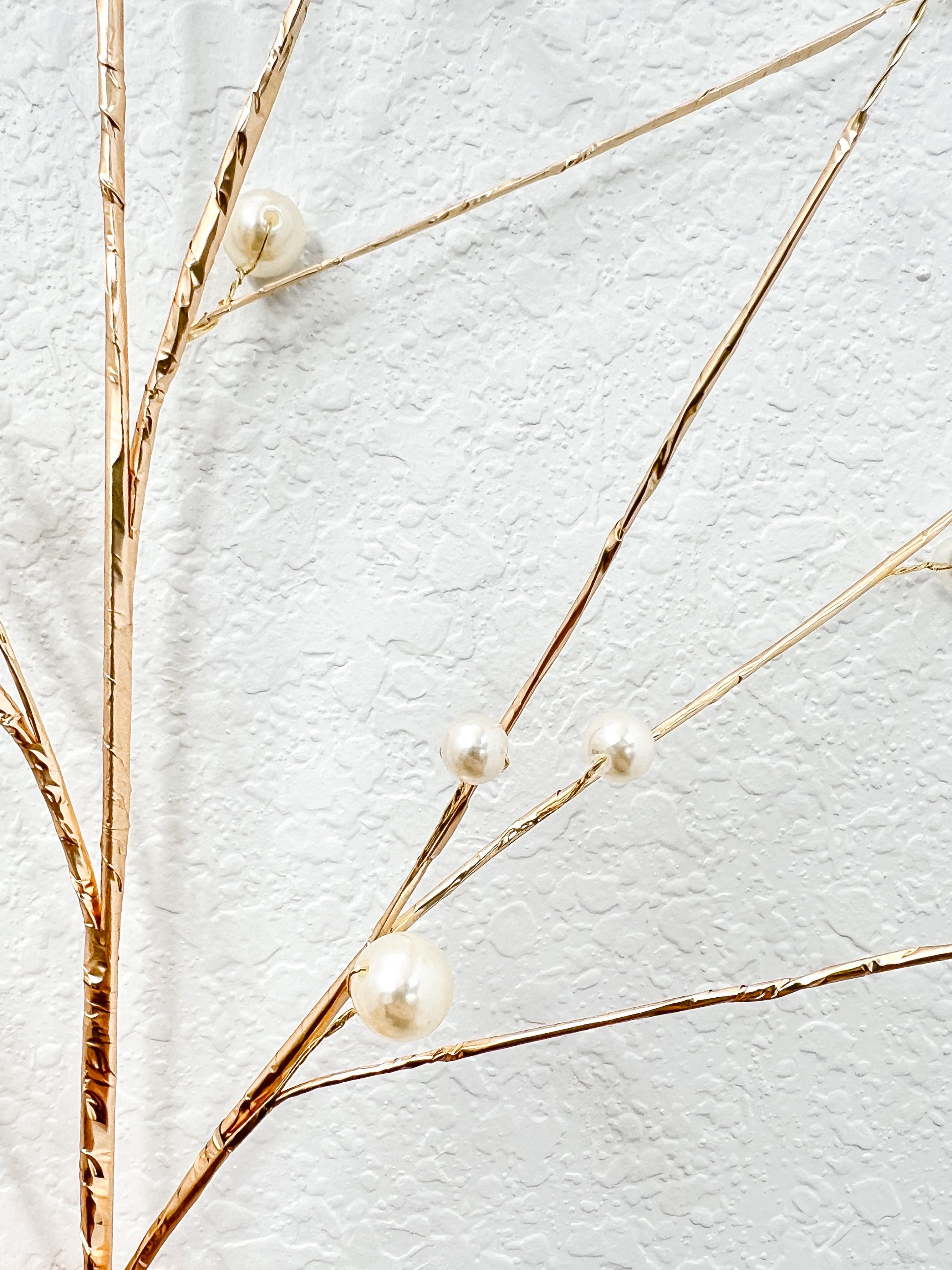 Gold Pearl Jeweled Stem (Pack of 3 Stems) - HTS HOME DECOR