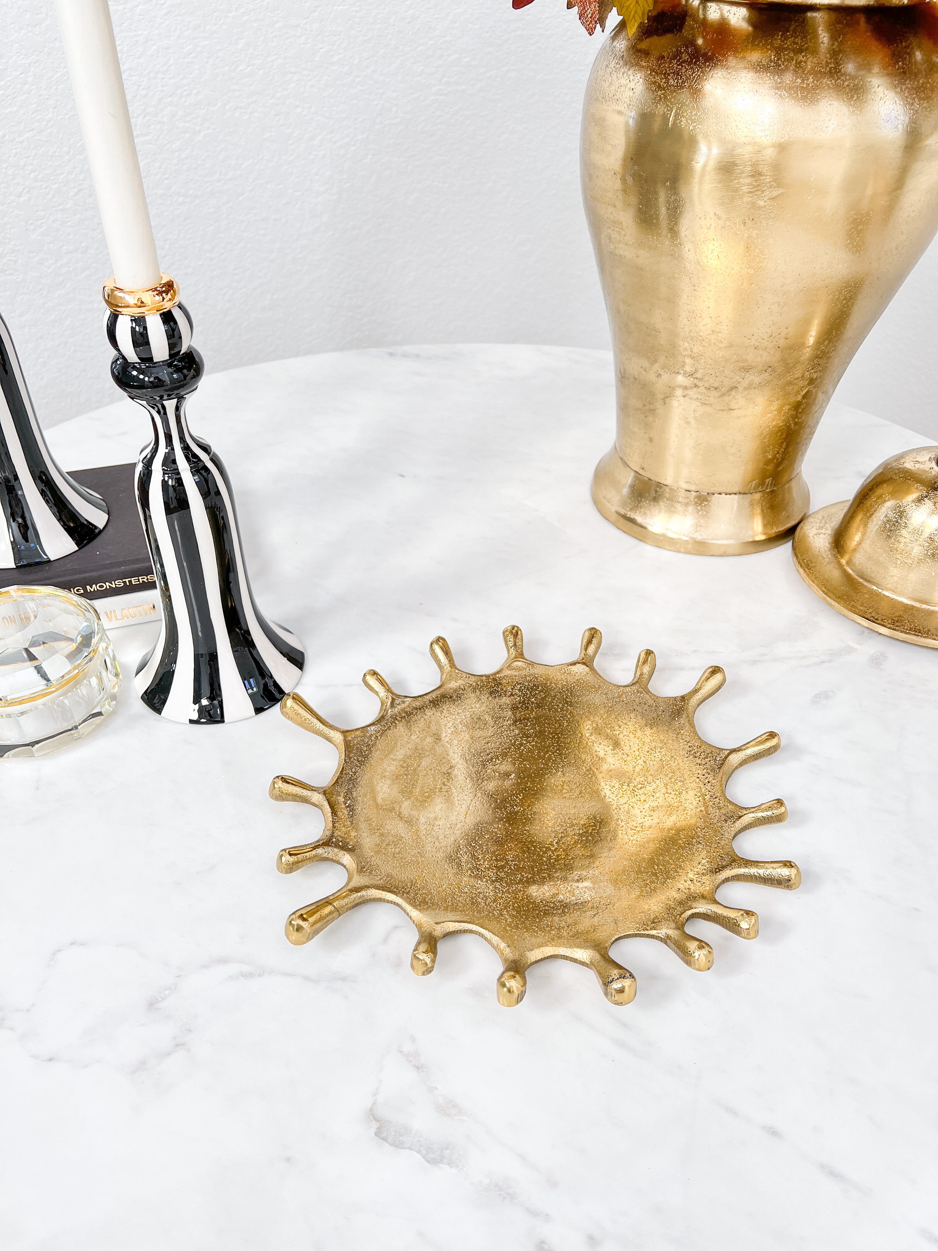 Gold Splash Candle Tray - HTS HOME DECOR