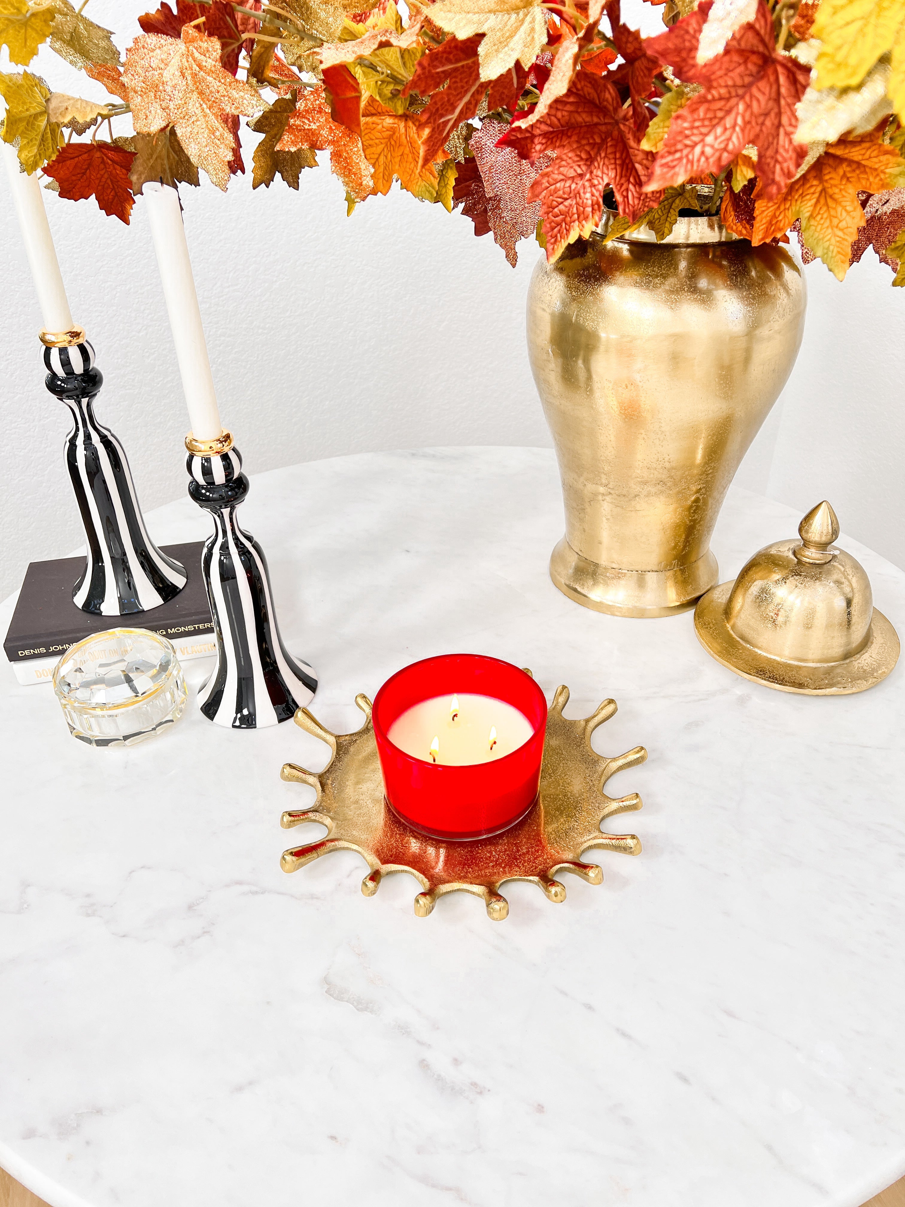Gold Splash Candle Tray - HTS HOME DECOR