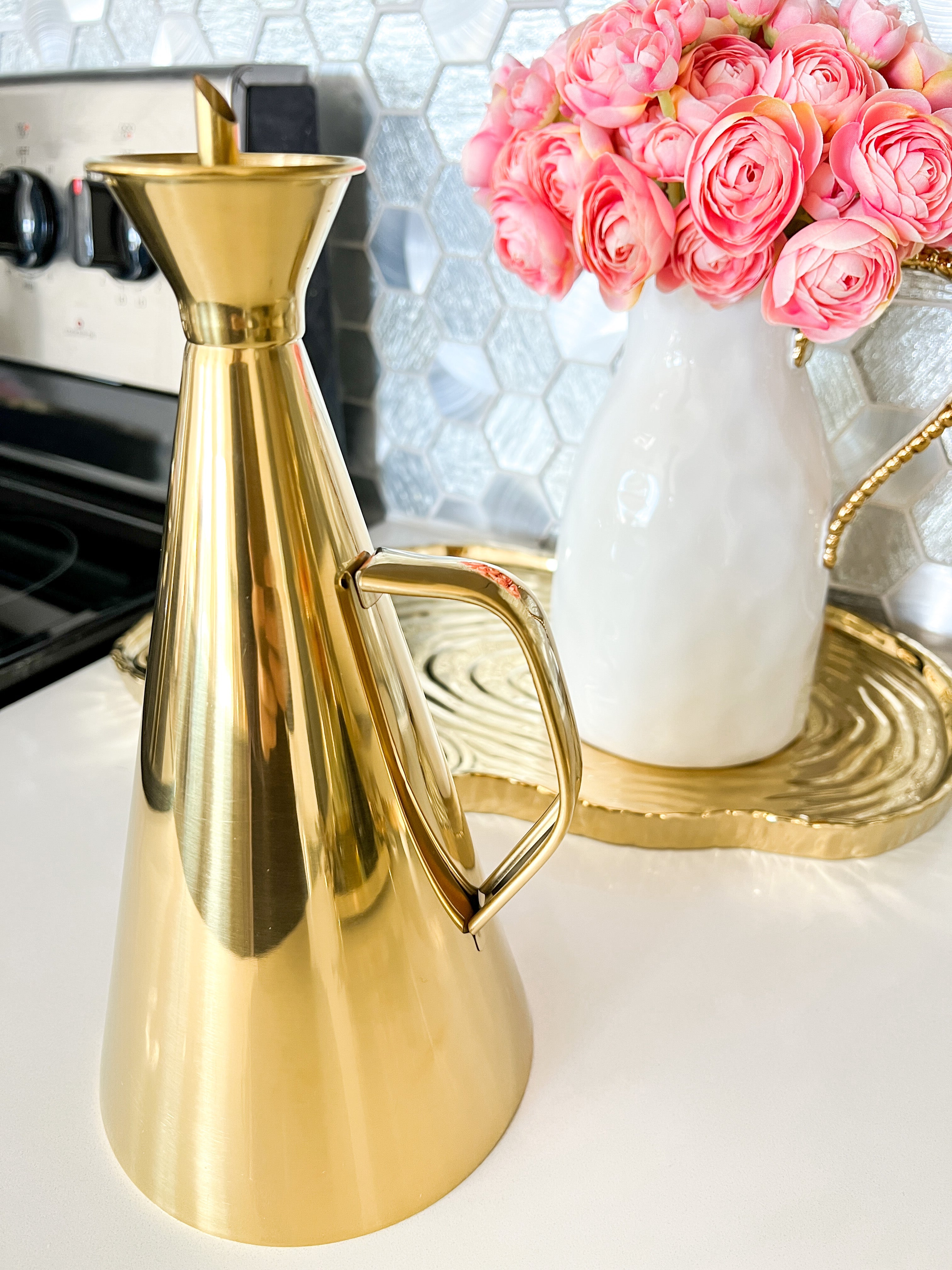 Gold Stainless Steel Oil Cruet - HTS HOME DECOR