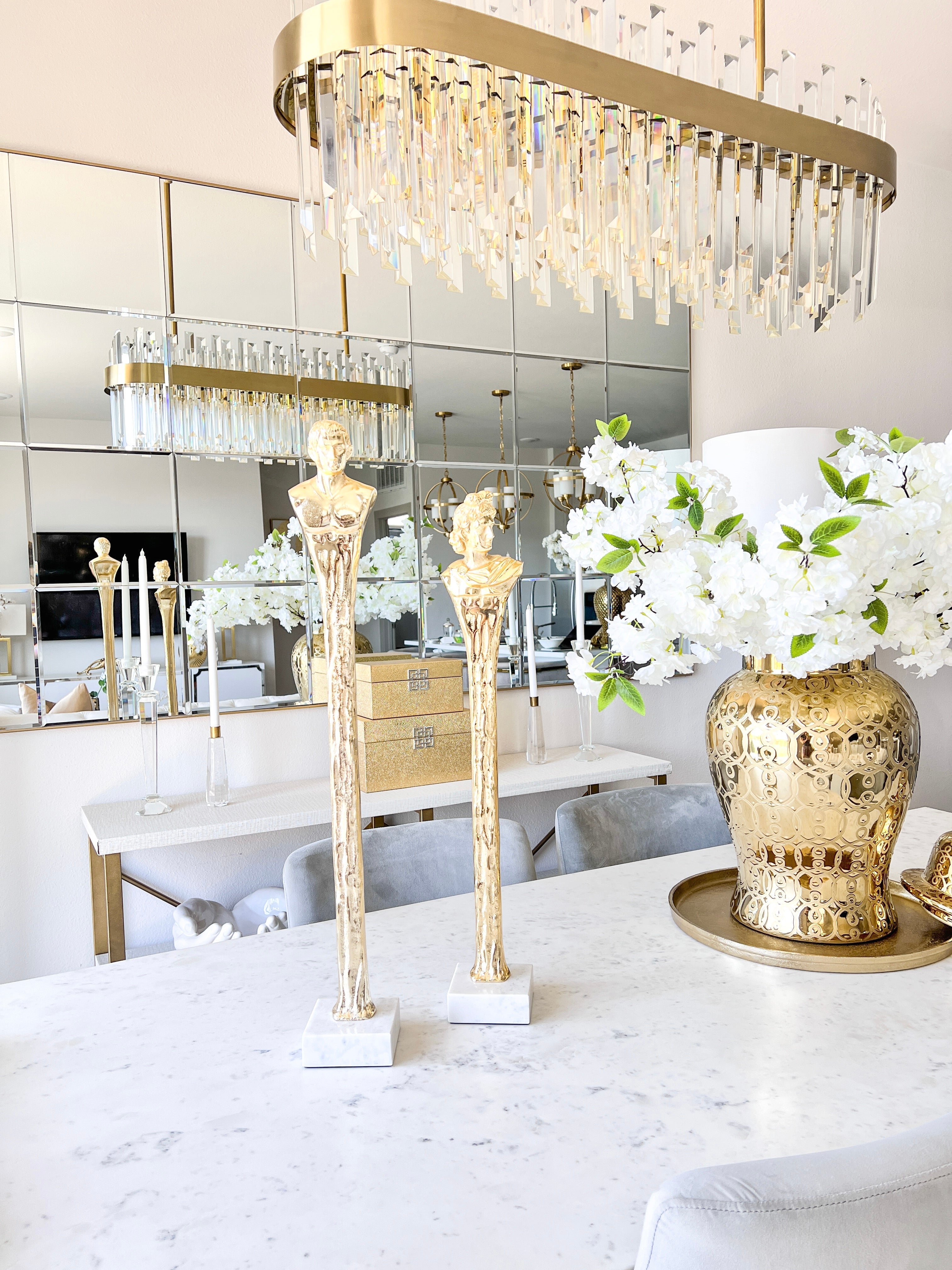Gold Statue with Marble Base ( Two Styles) - HTS HOME DECOR