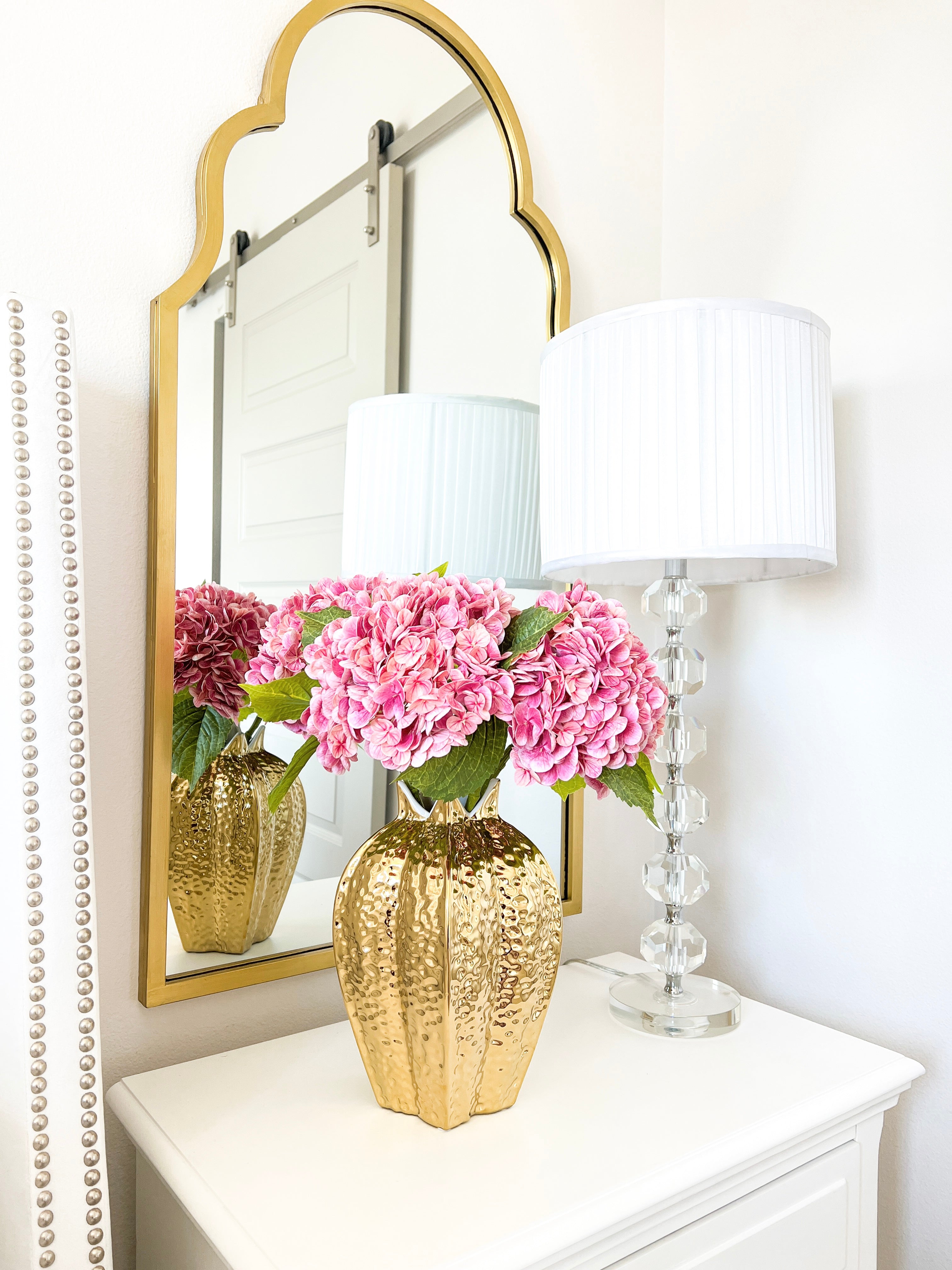 Gold Textured Ceramic Vase - HTS HOME DECOR