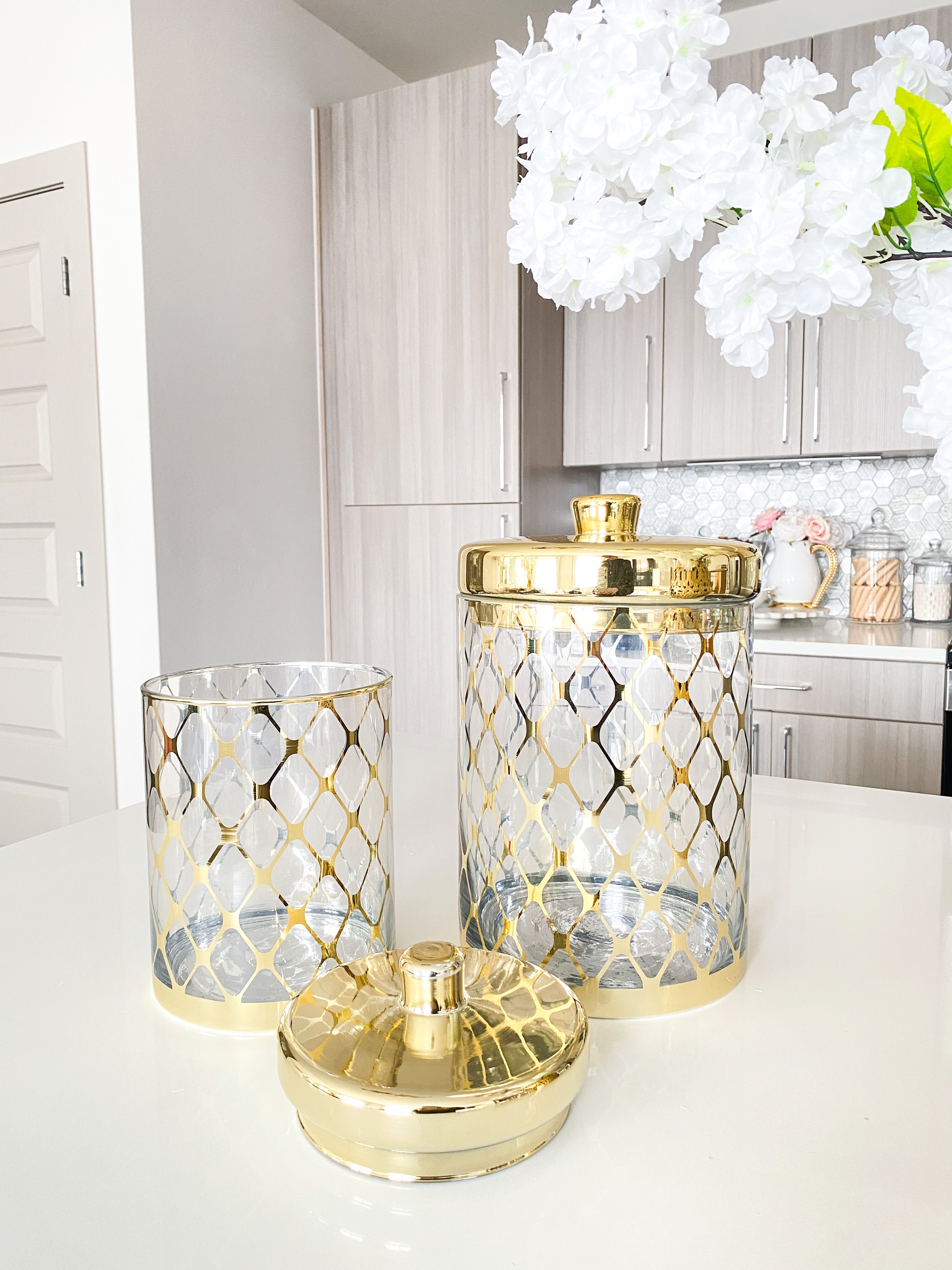 Large Glass Canister ( Two Sizes) - HTS HOME DECOR