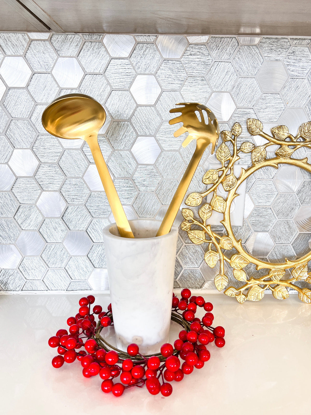 Marble Kitchen Utensil Holder/ Marble Vase HTS HOME DECOR