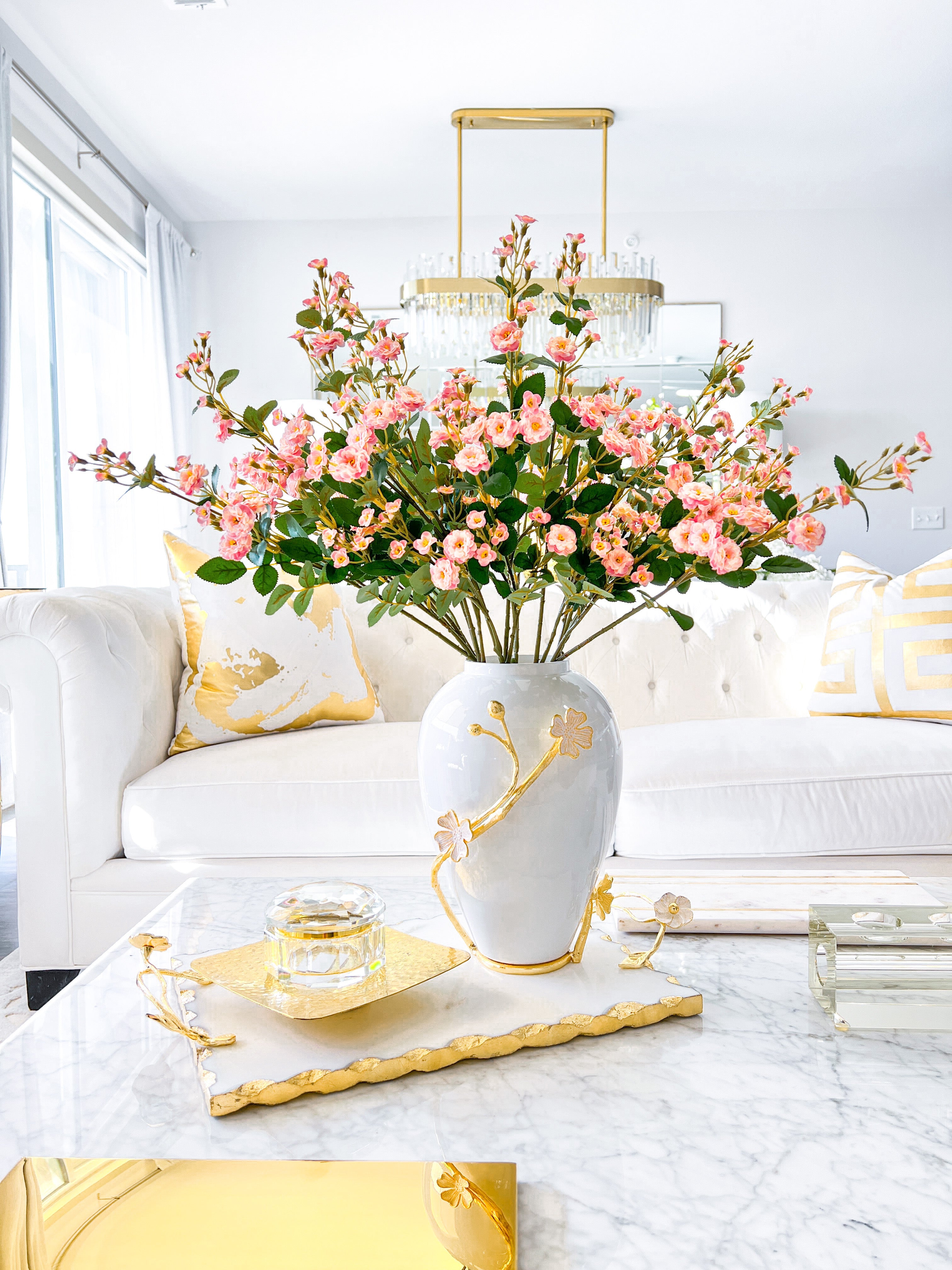 Mini Pink Cherry Blossom Head ( Pack of 3 stems) - HTS HOME DECOR