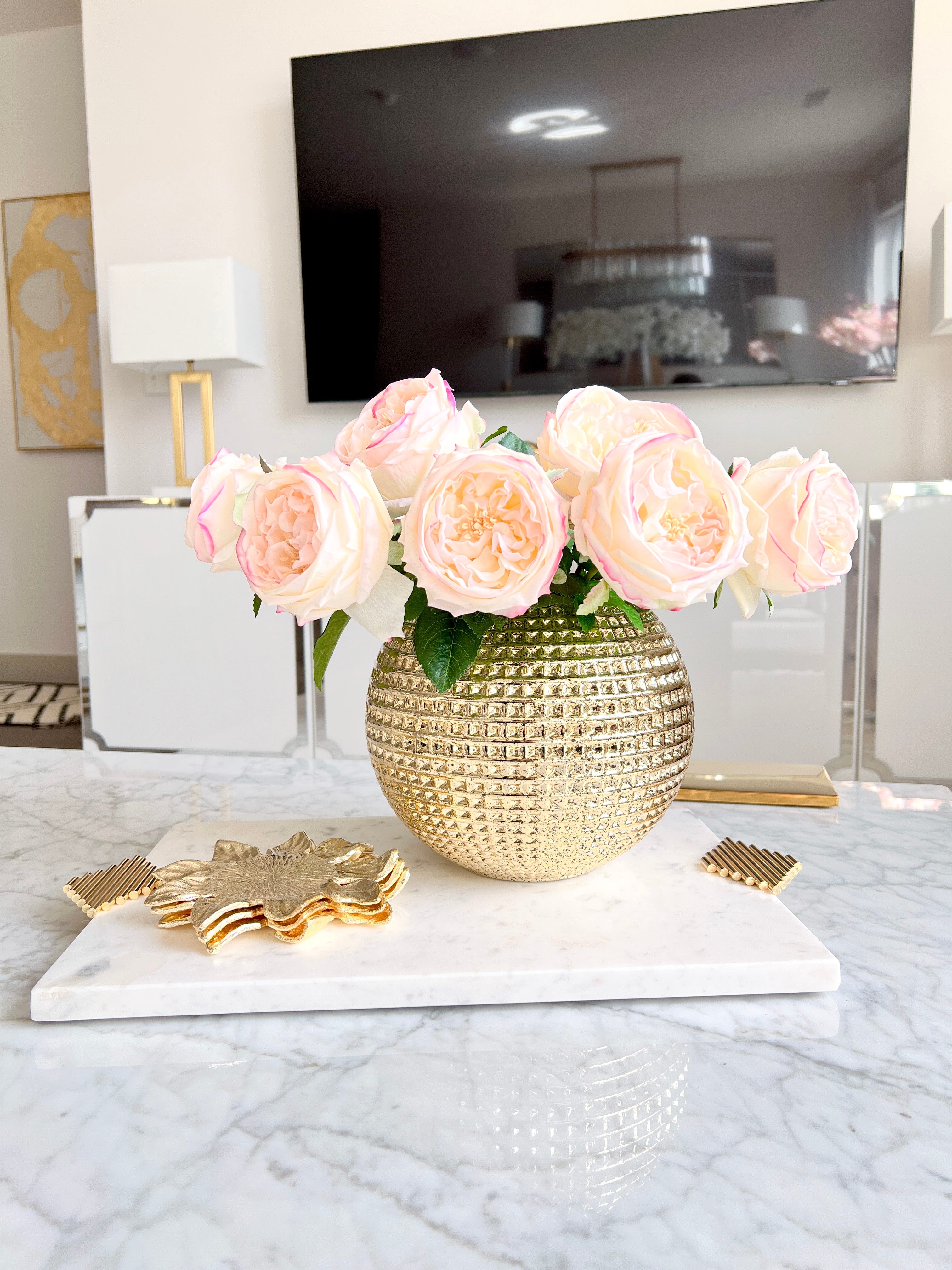 Real Touch Austin Rose (Pack of 3 stems) - HTS HOME DECOR