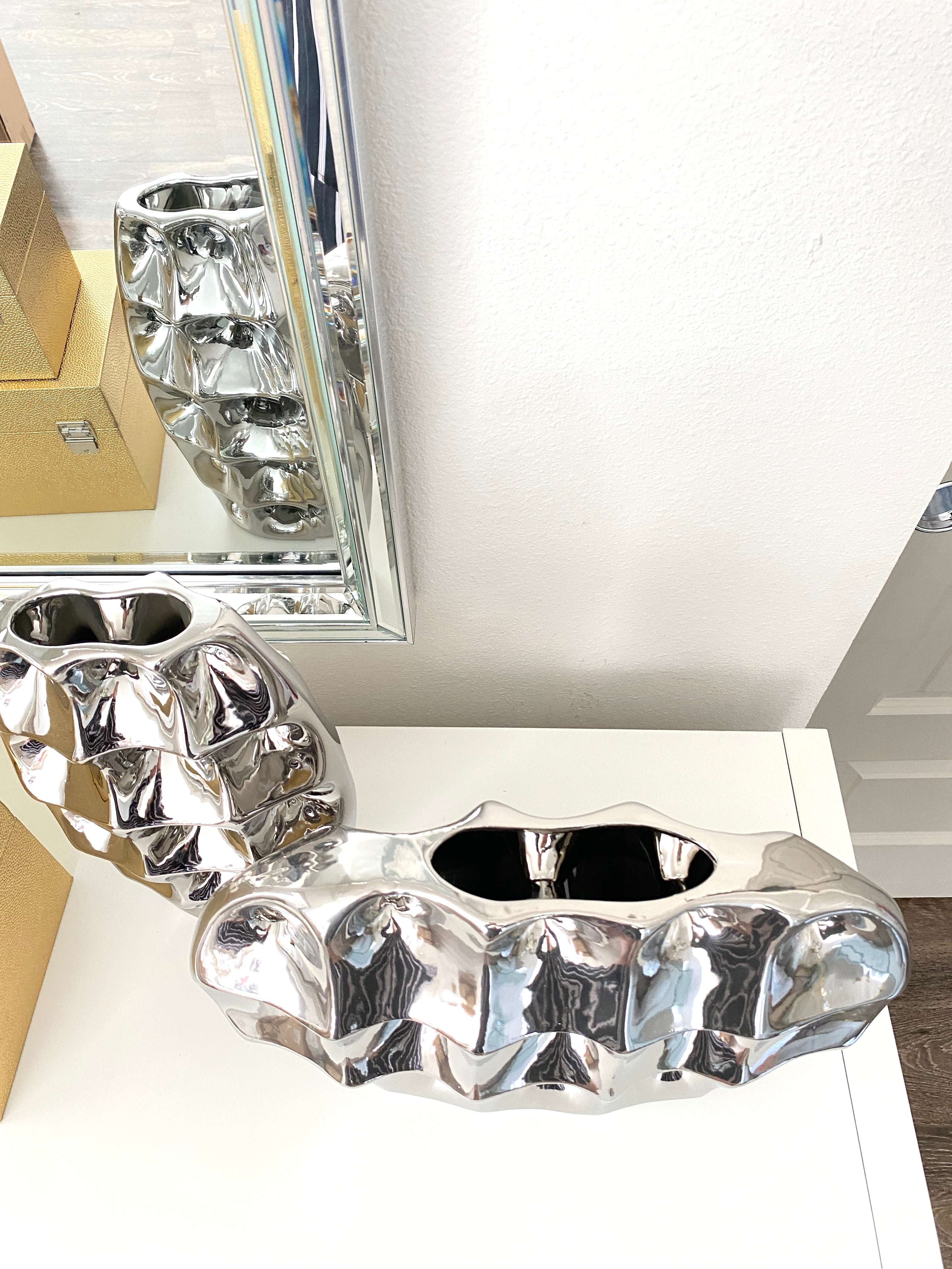 Silver Pierced Vase ( Two Sizes ) - HTS HOME DECOR