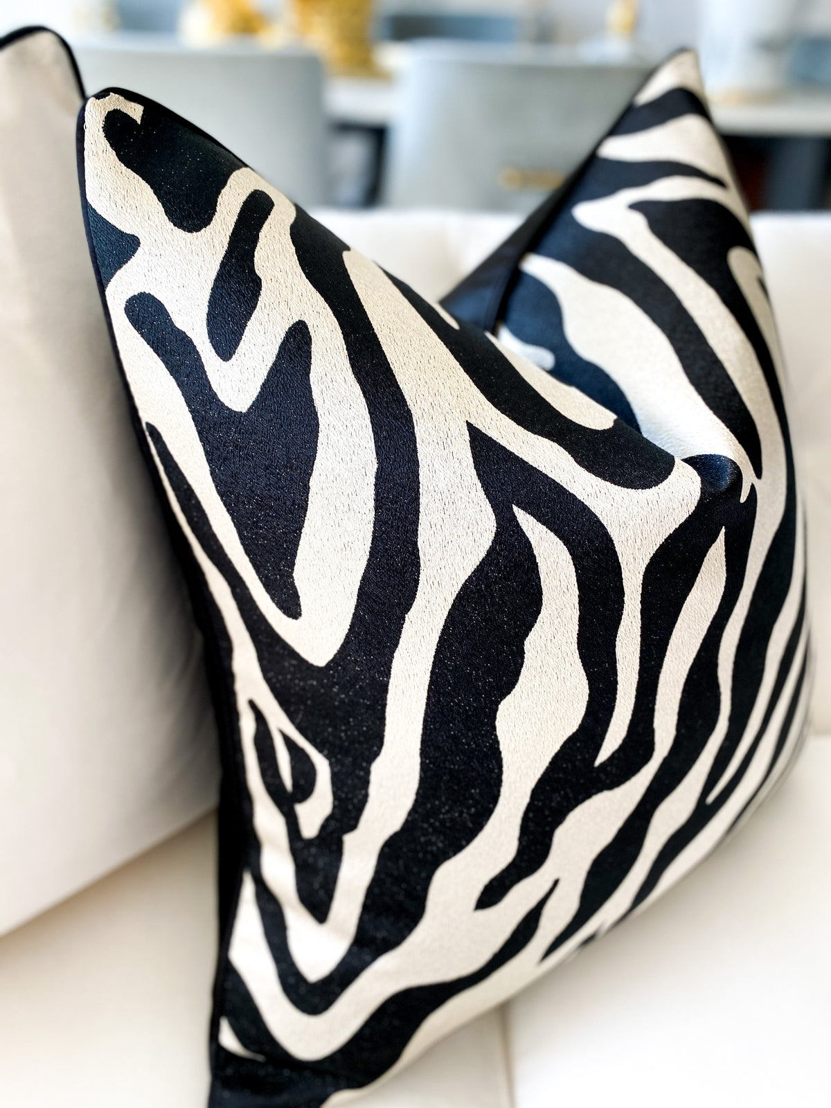 Black Zebra Print Throw Pillow Cover HTS HOME DECOR