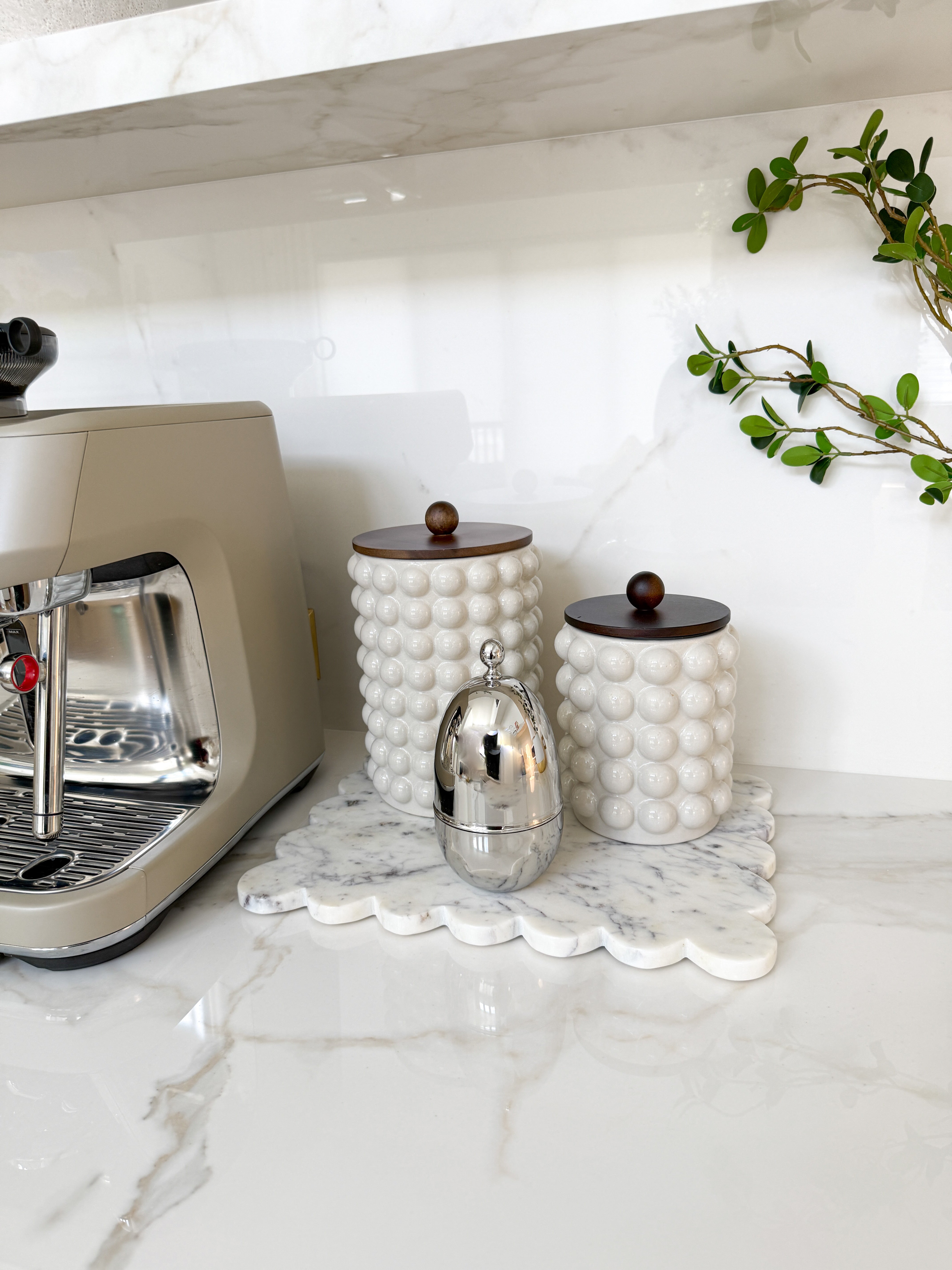 Silver Chrome Desert Spoons with Egg Holder