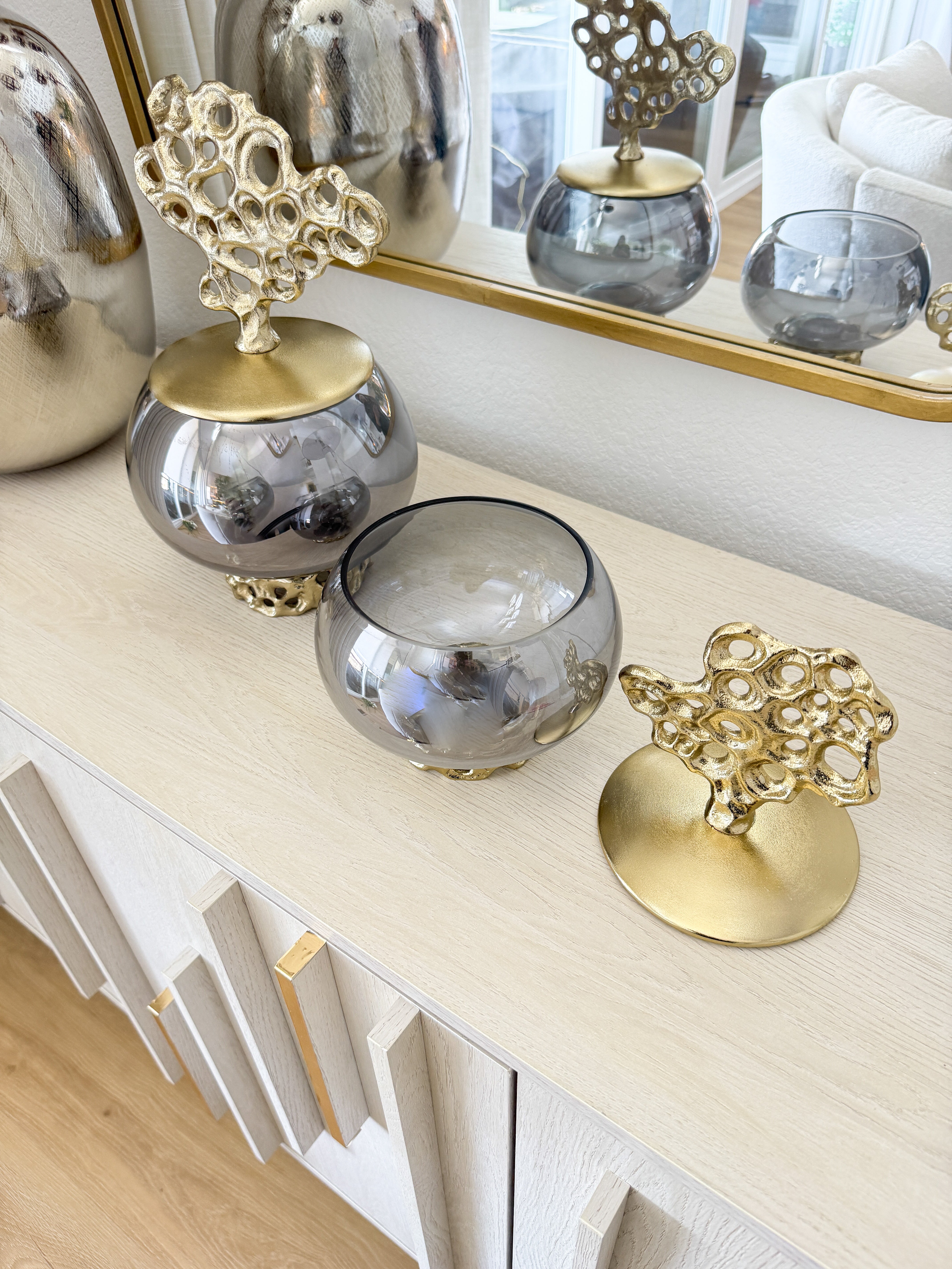 Gold Decorative Glass Jar