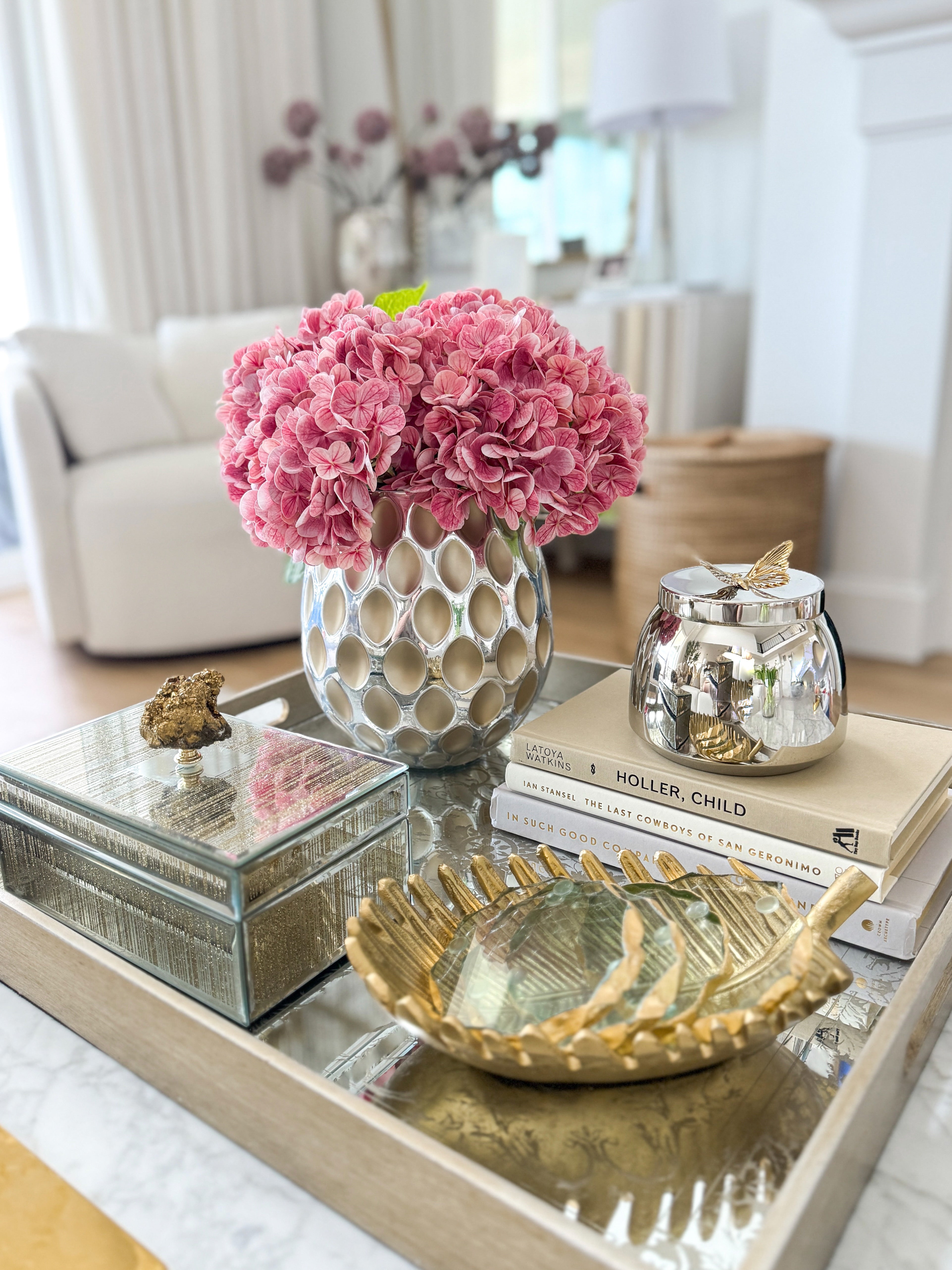 Gold Textured Glass Vase