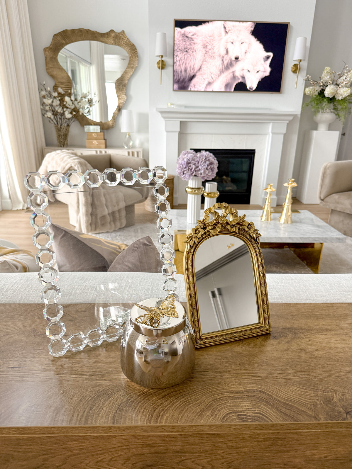 Gold Mirror Bow Arch Frame