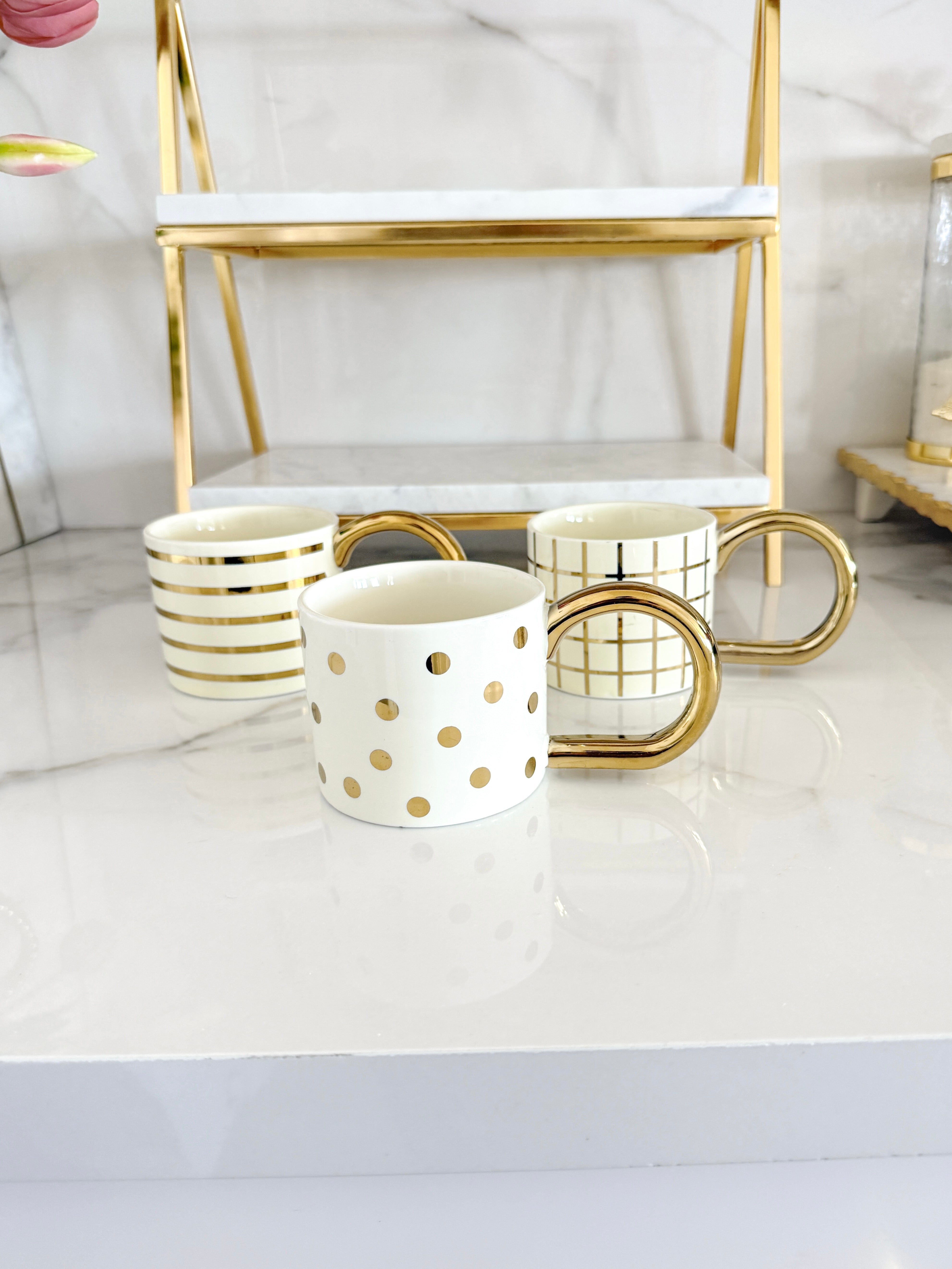 Gold Ceramic Coffee Mug (3 Patterns)