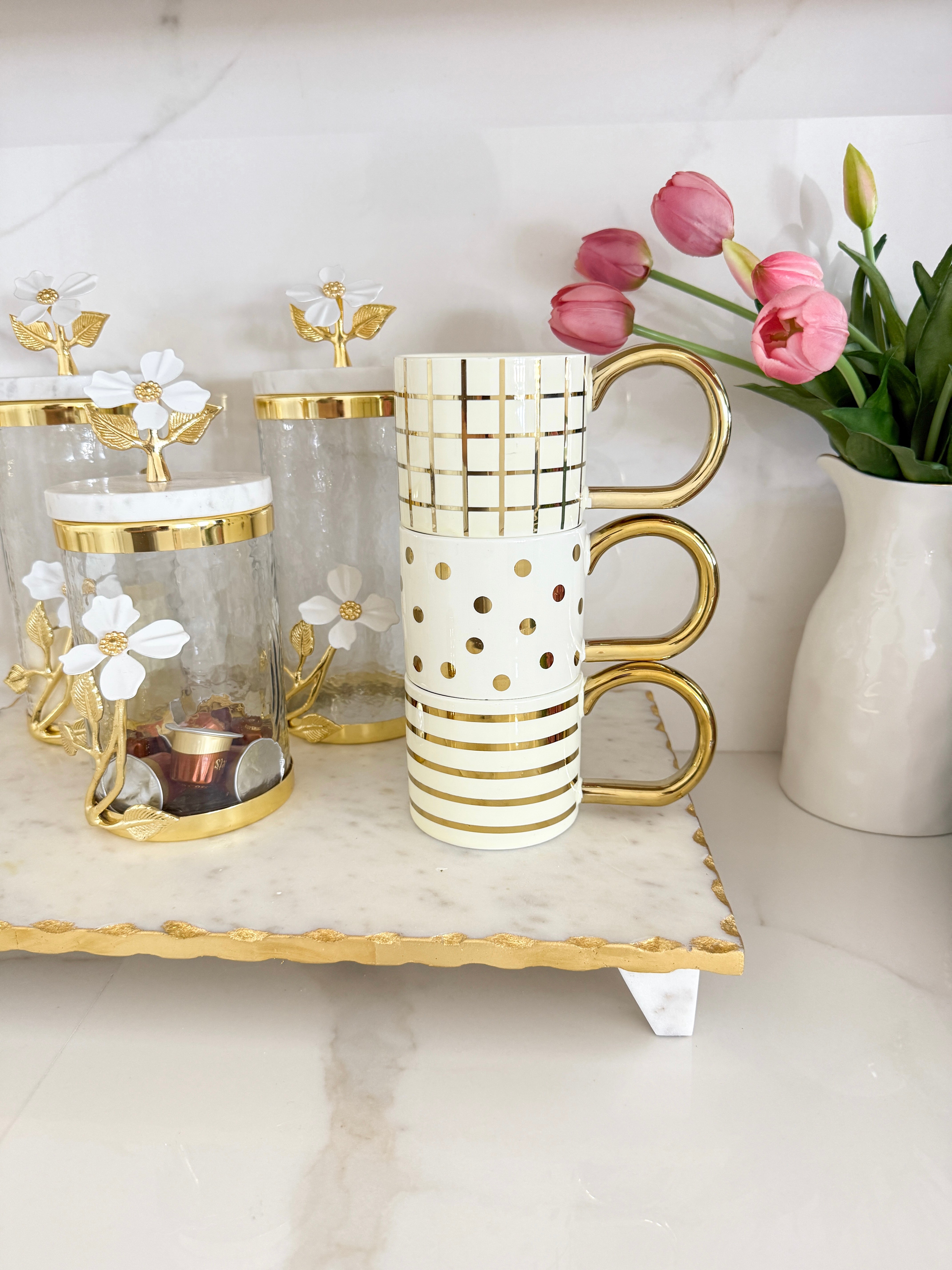 Gold Ceramic Coffee Mug (3 Patterns)