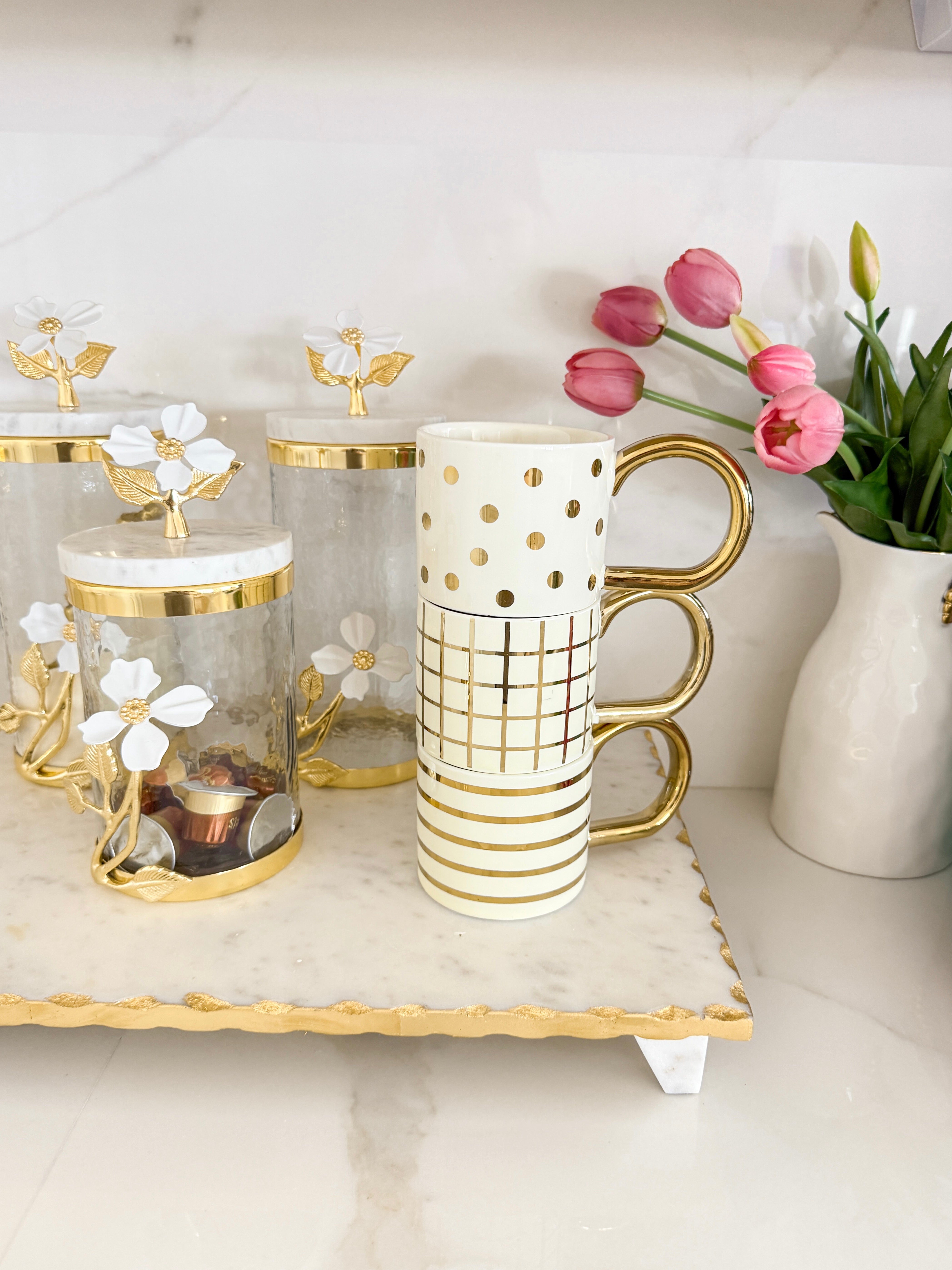 Gold Ceramic Coffee Mug (3 Patterns)