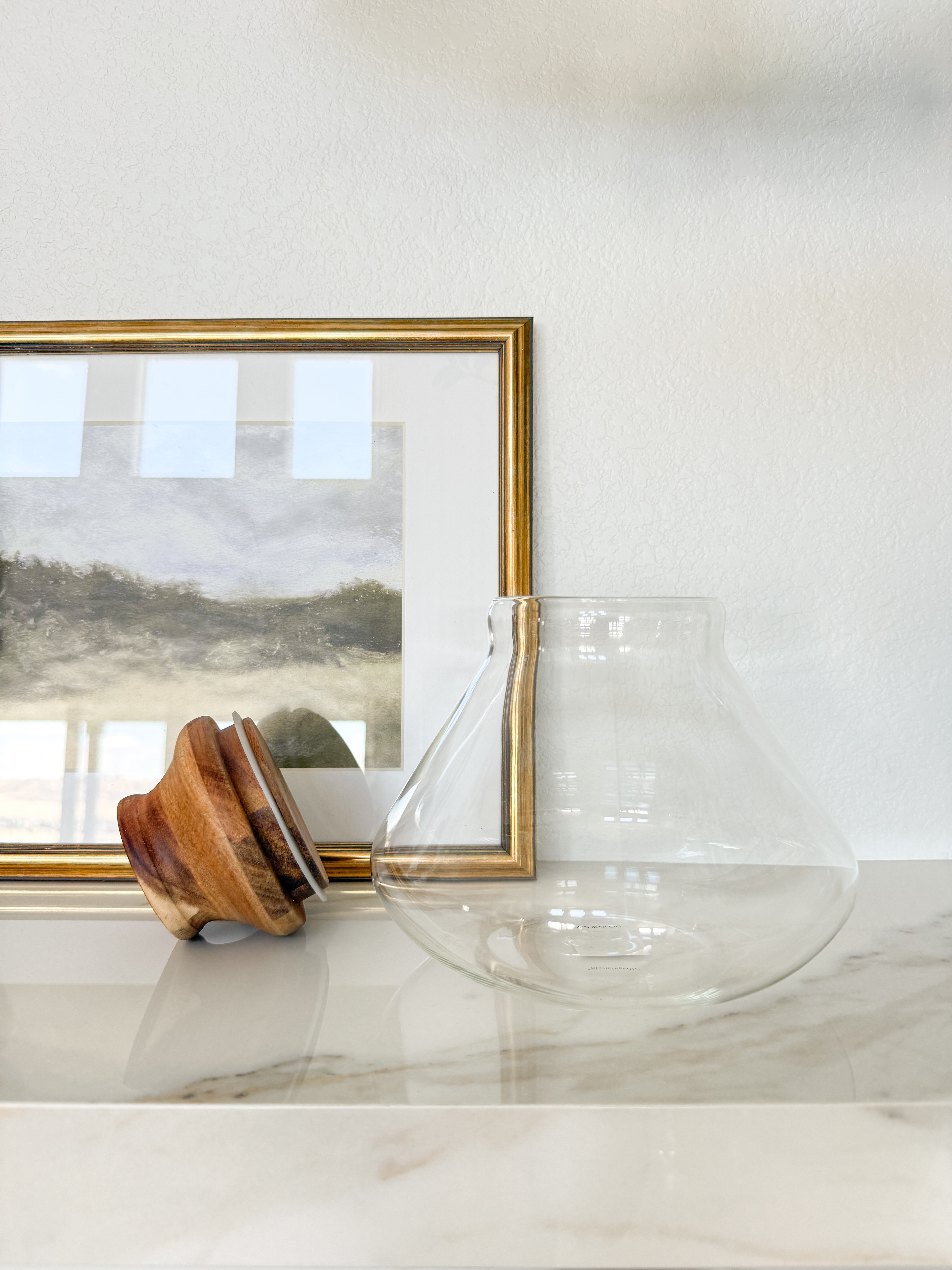 Round Glass Jar with Wood Lid