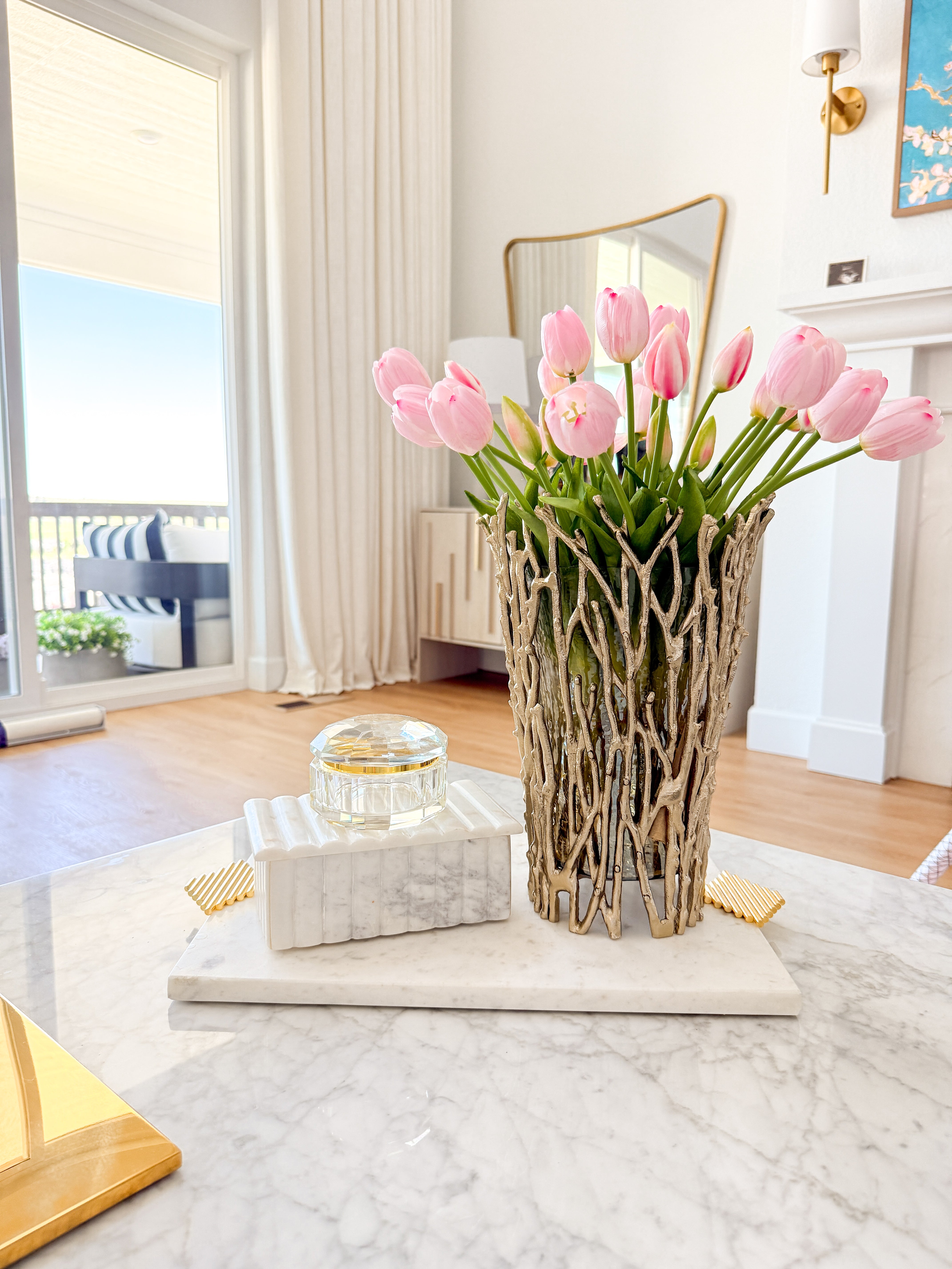 Artificial Real Touch Pink Tulip Stem
