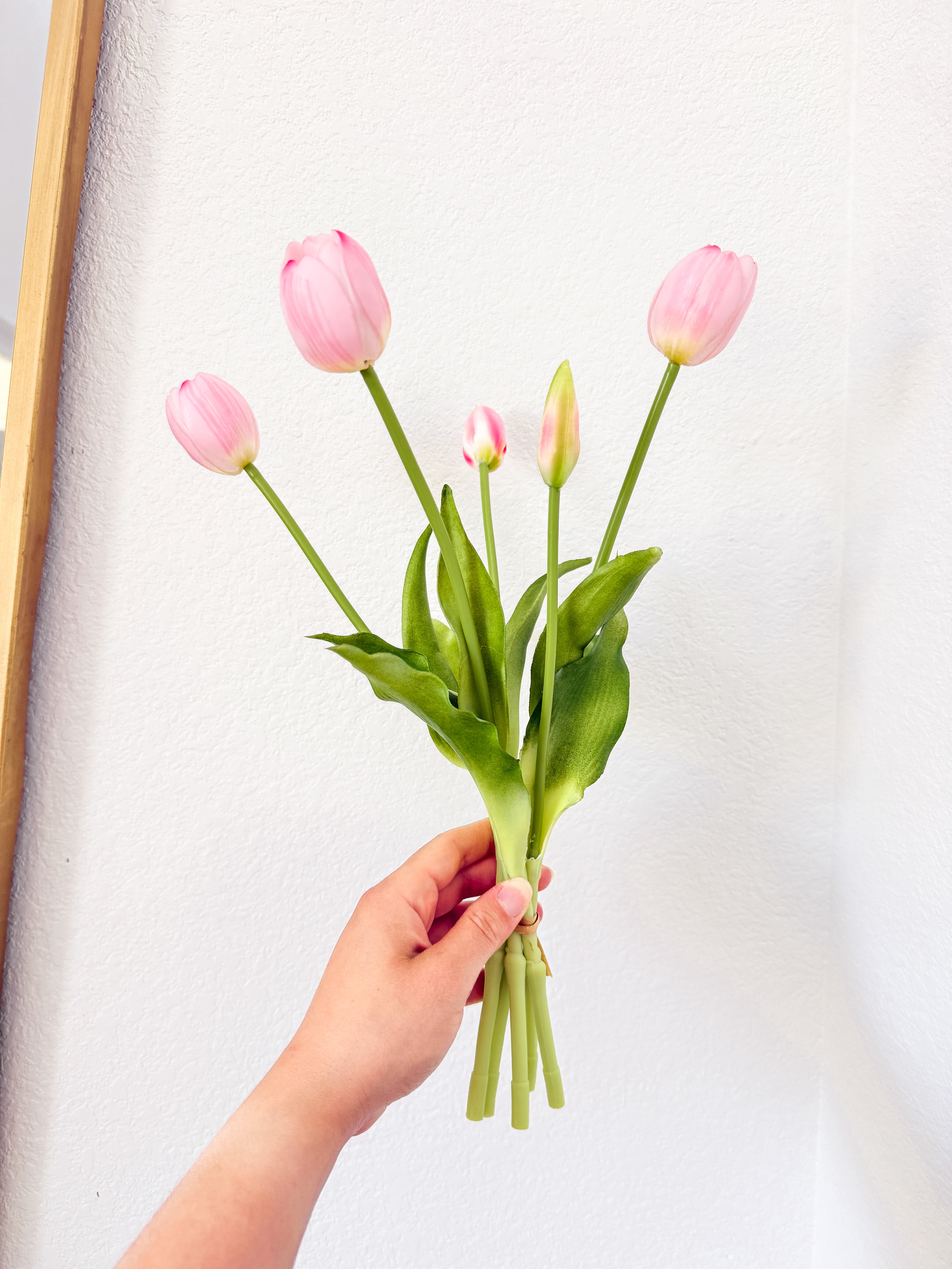 Faux Real Touch Pink Tulip Stem Bundle