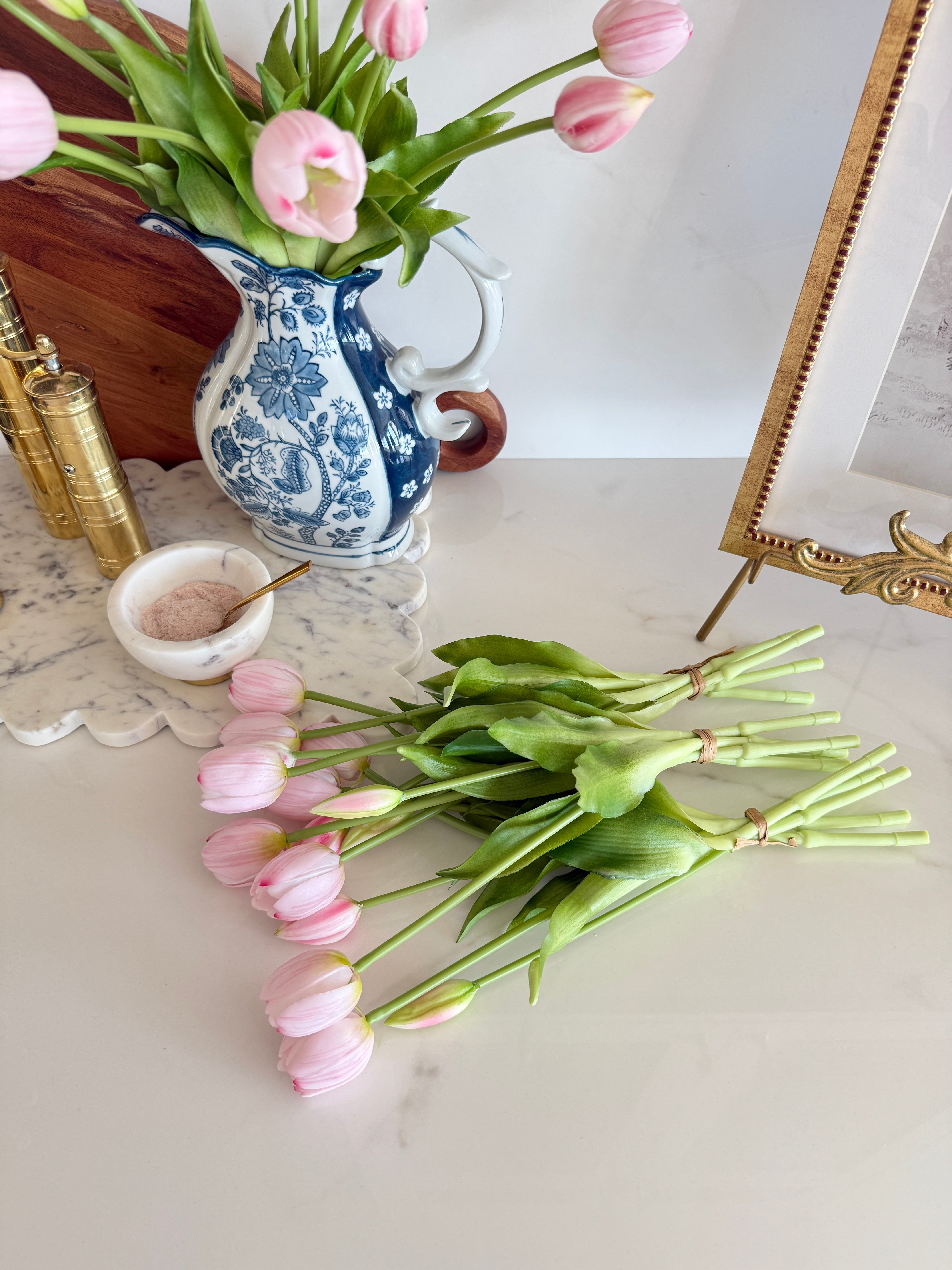 Artificial Real Touch Pink Tulip Stem