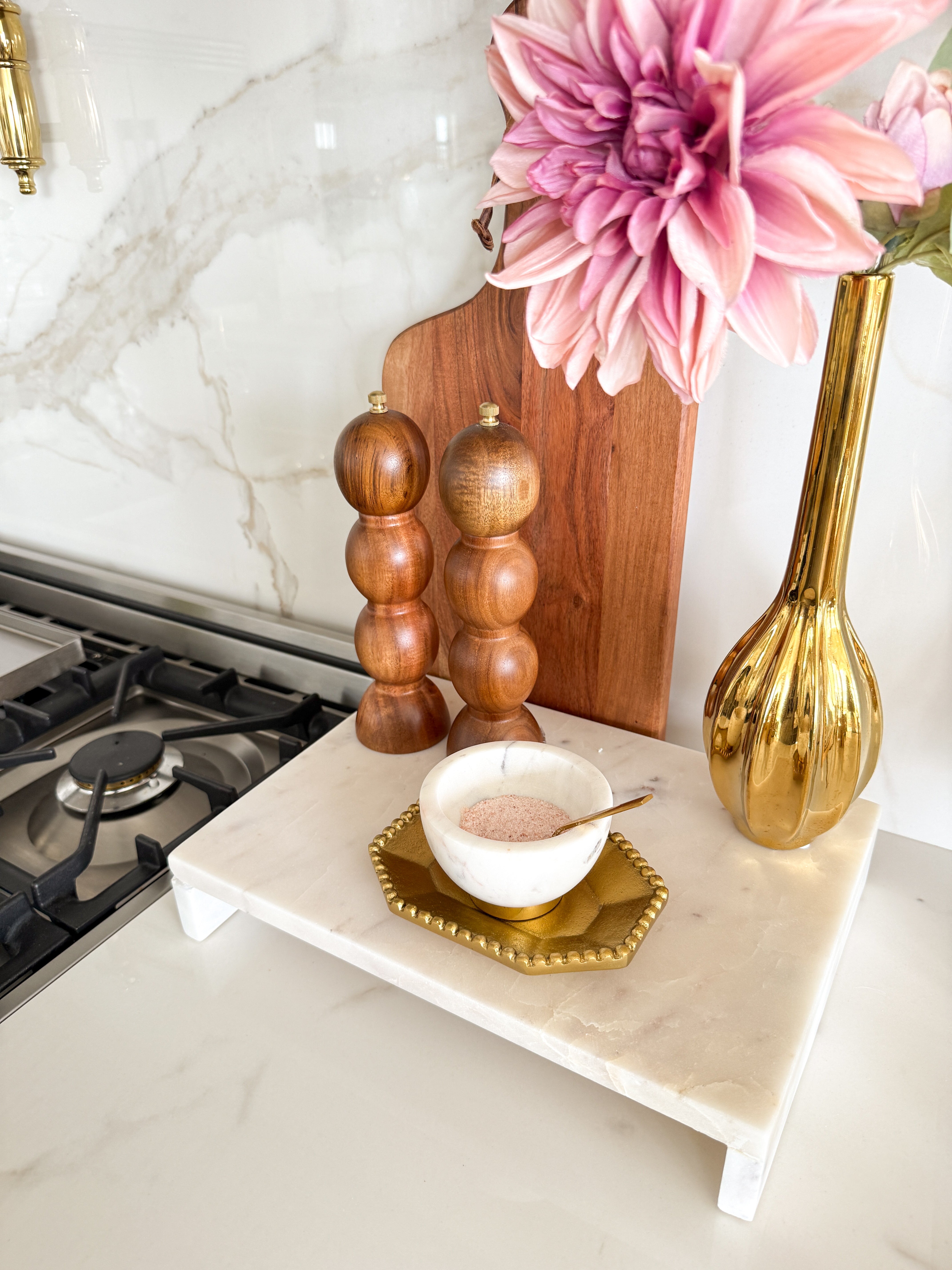 Gold Beaded Soap Dispenser Tray
