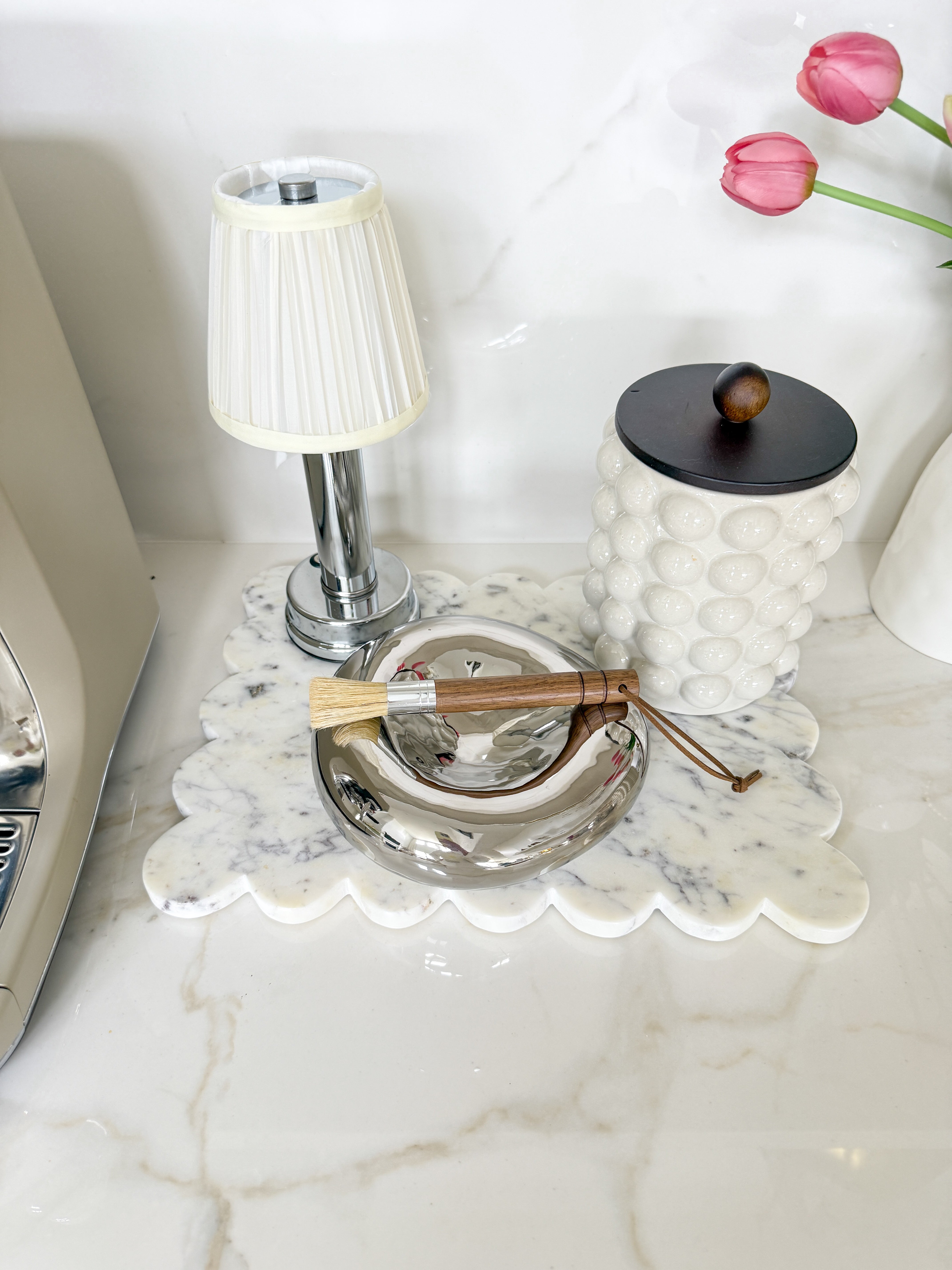Silver Chrome Donut Bubbled Bowl