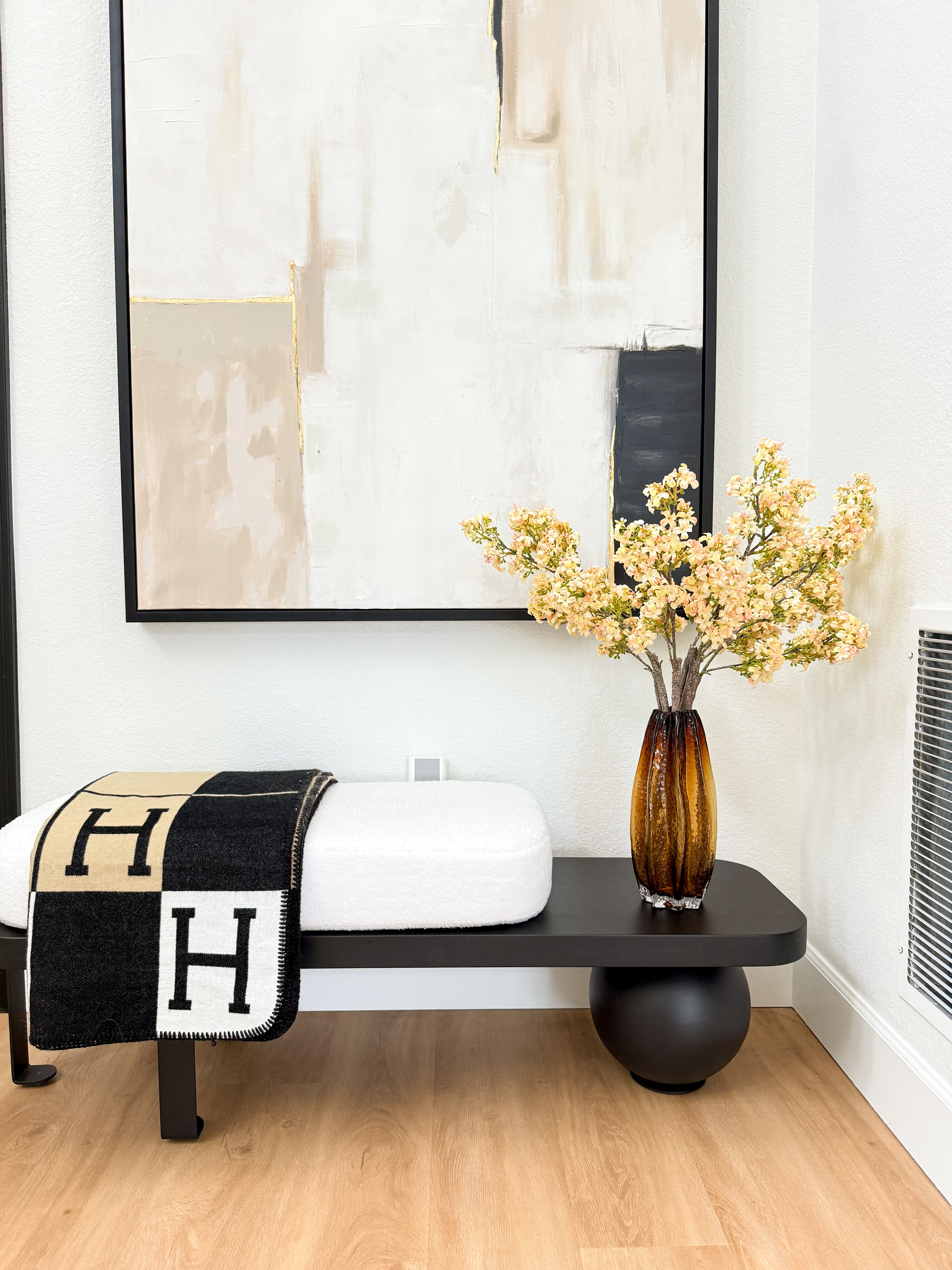 Amber Textured Flower Vase | HTS DECOR