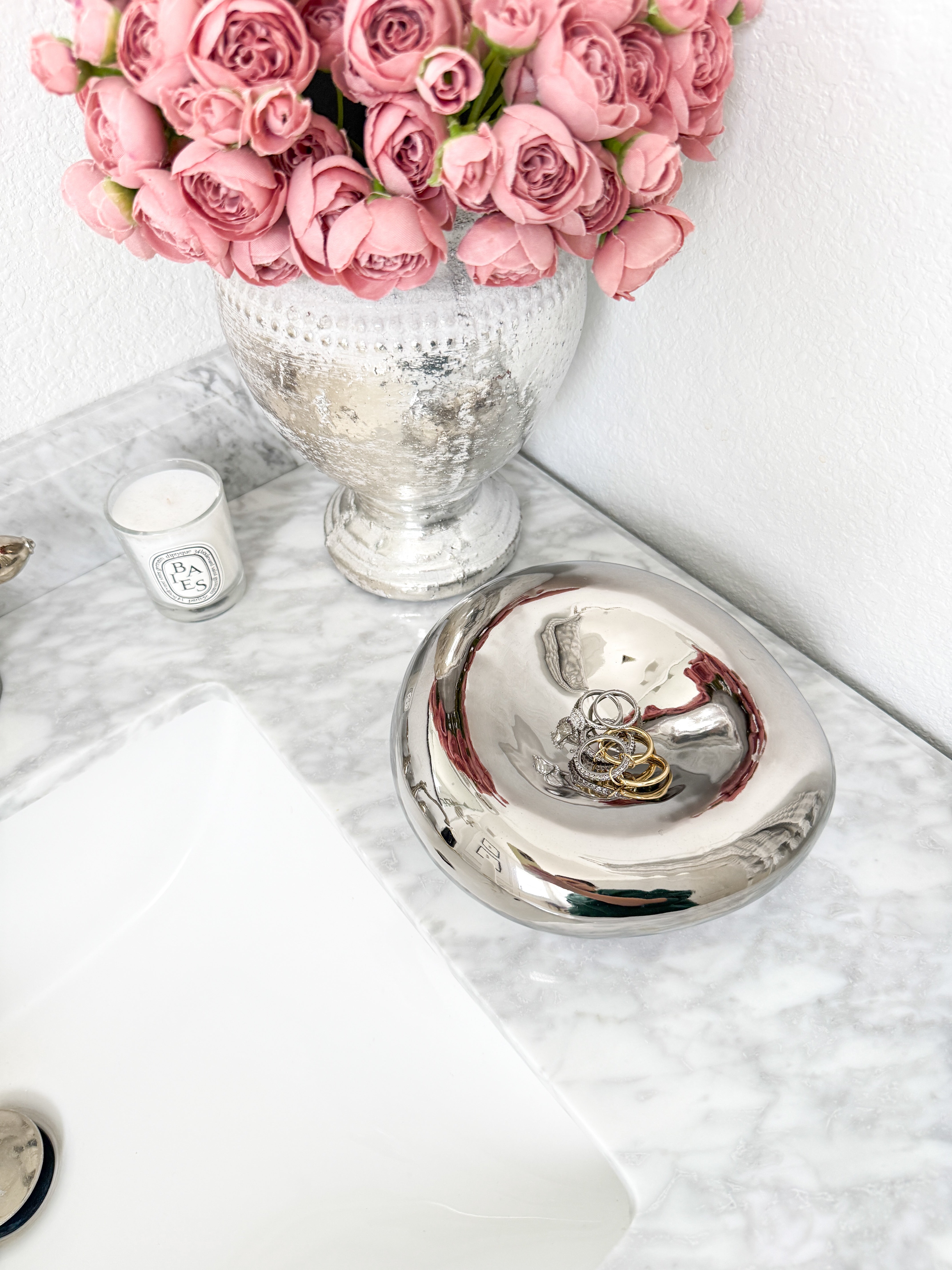 Silver Chrome Donut Bubbled Bowl