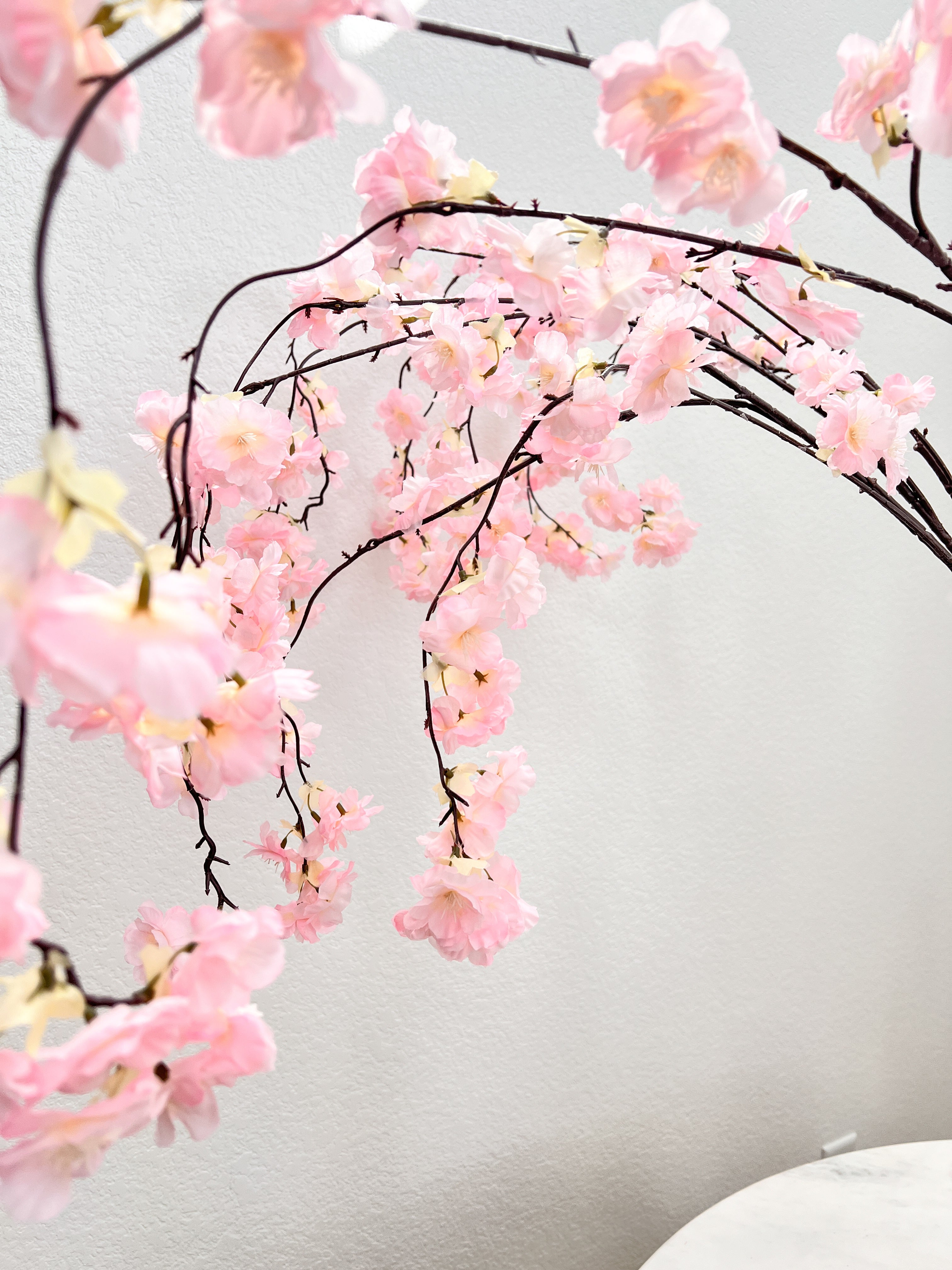 Faux Pink Hanging Cherry Blossom (Pack of 3 Stems)