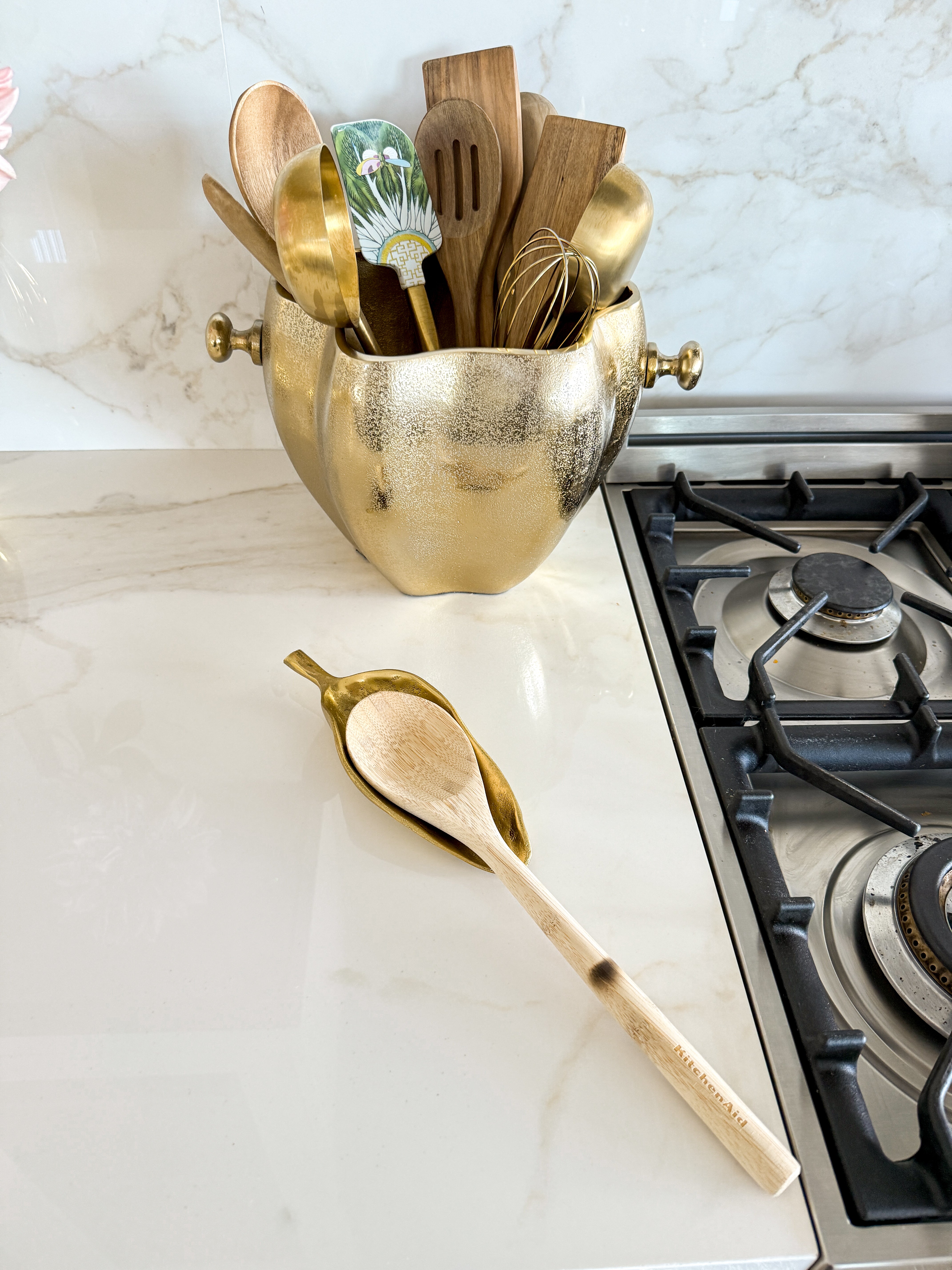 Gold Leaf Kitchen Spoon Rest