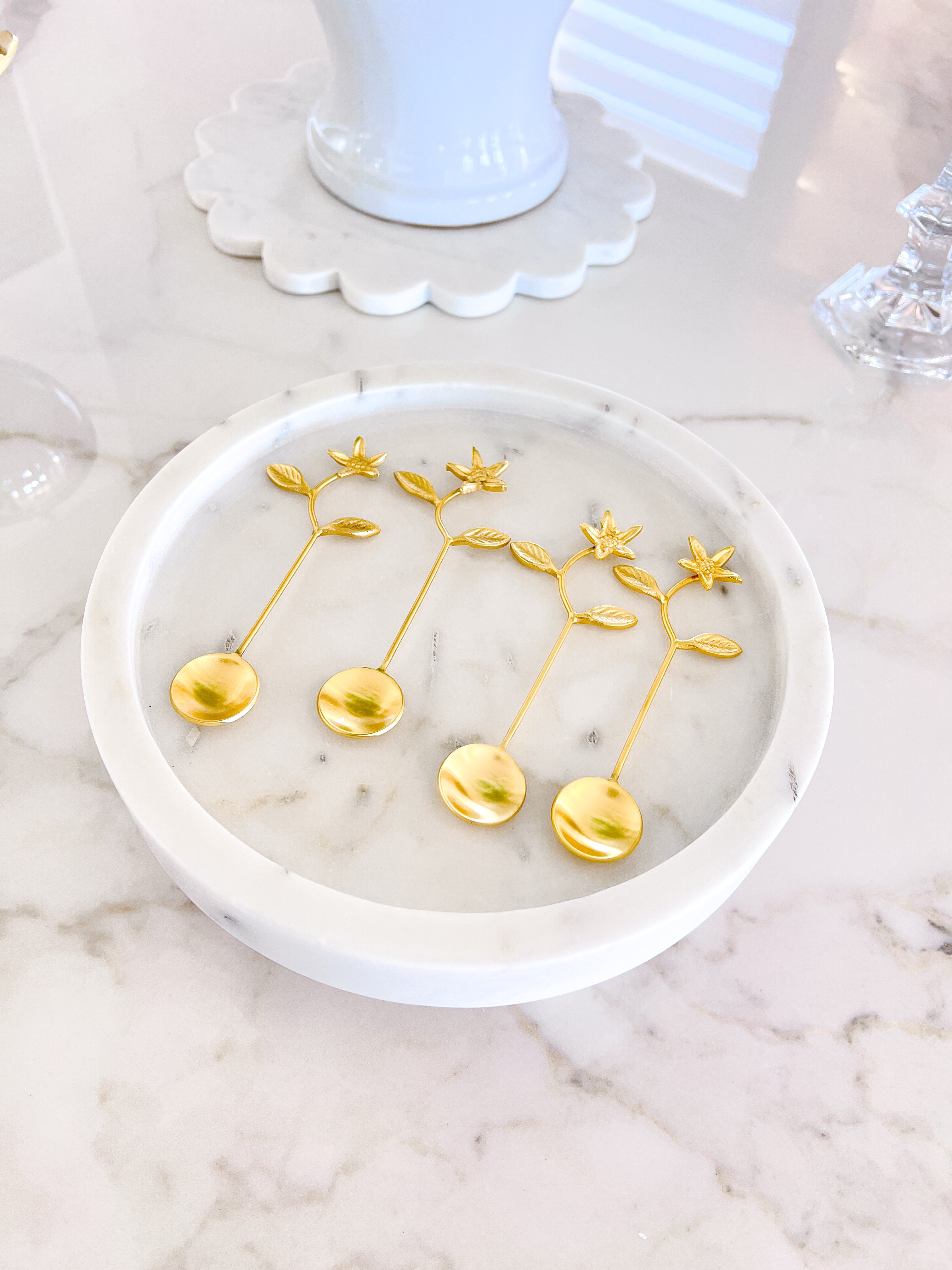 Gold Branched Flower Tea Spoon (Set of 4)