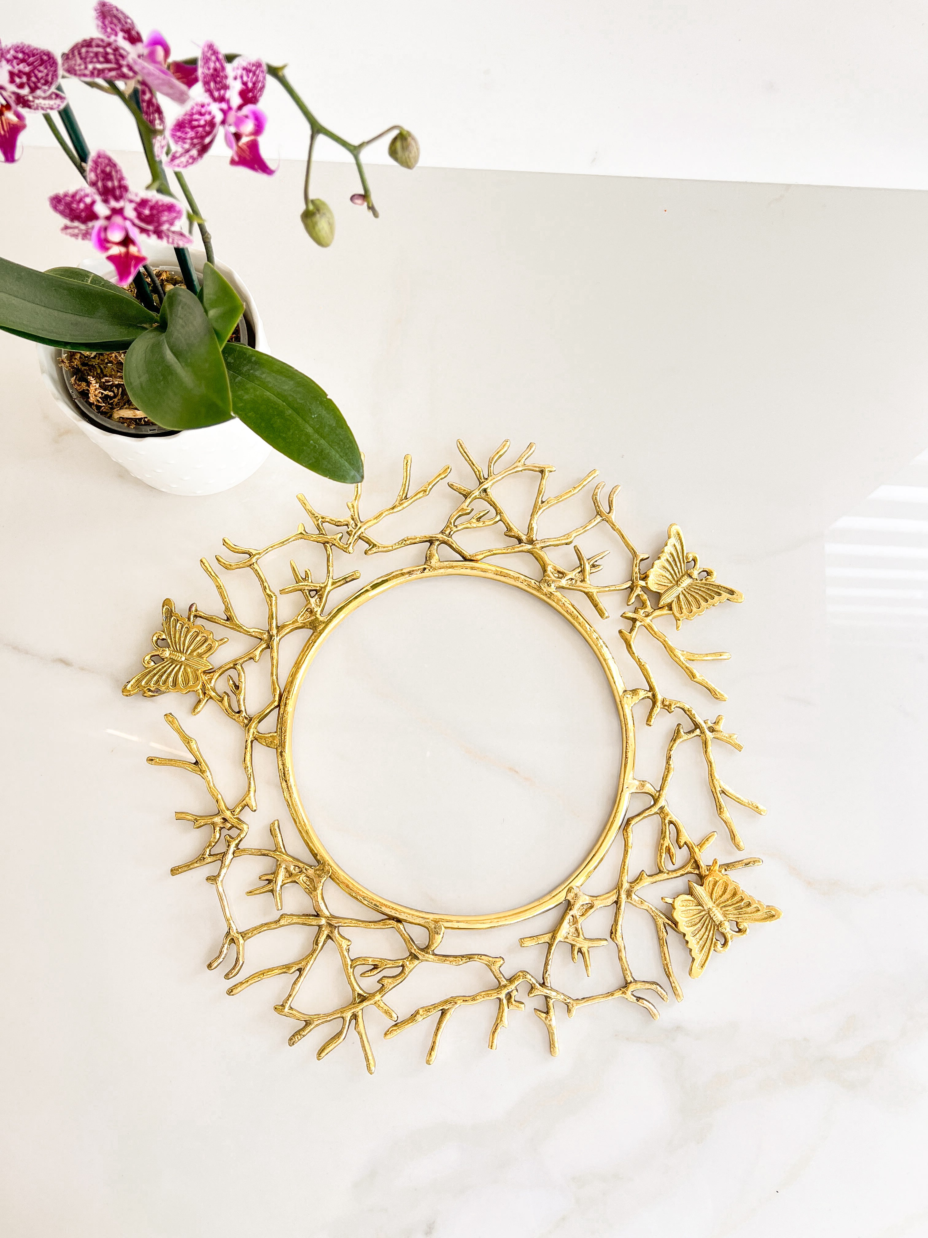 Gold Branches with Butterfly Wreath/ Charger
