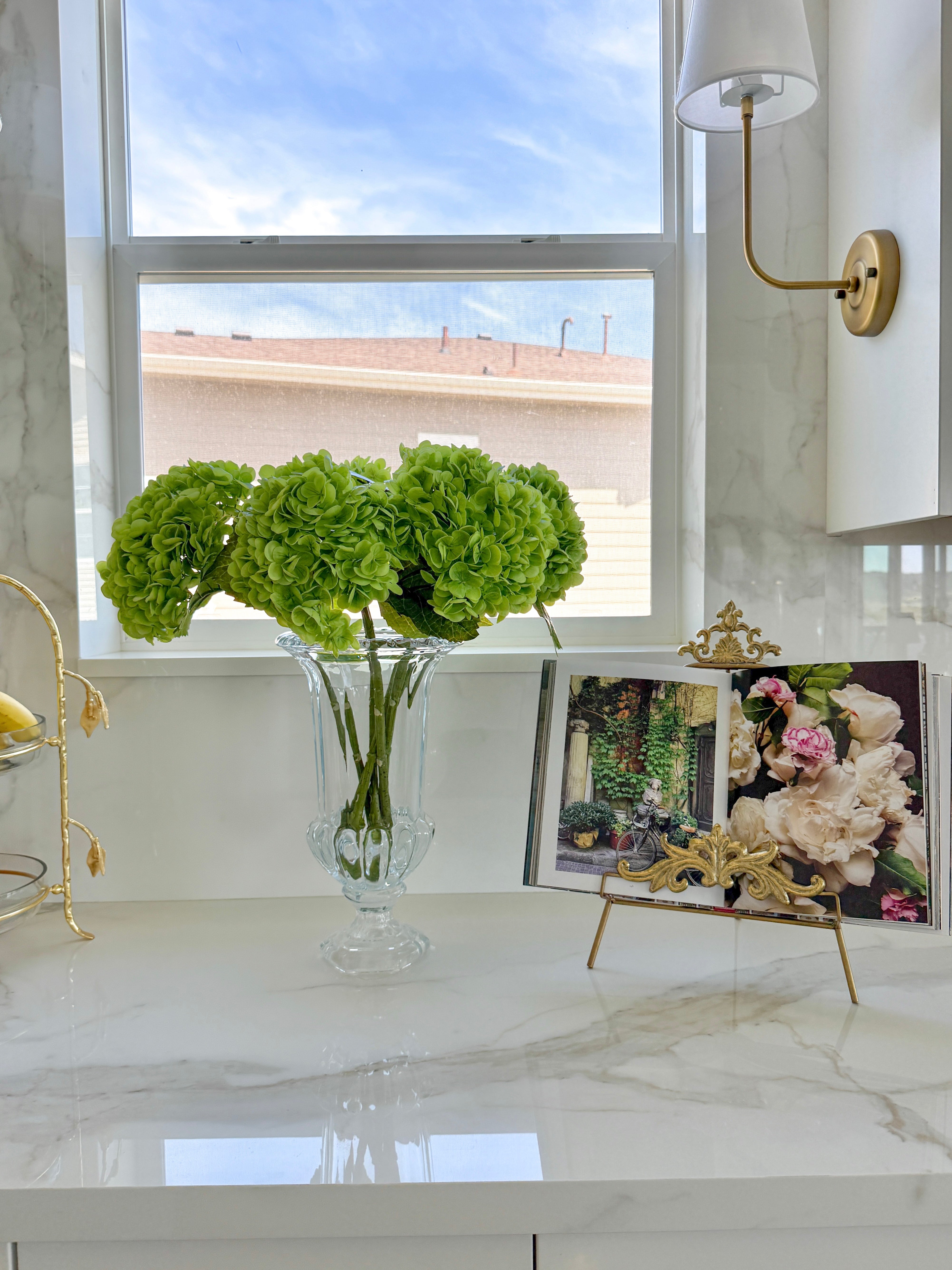 Deep Green Real Touch Faux Hydrangea Stem