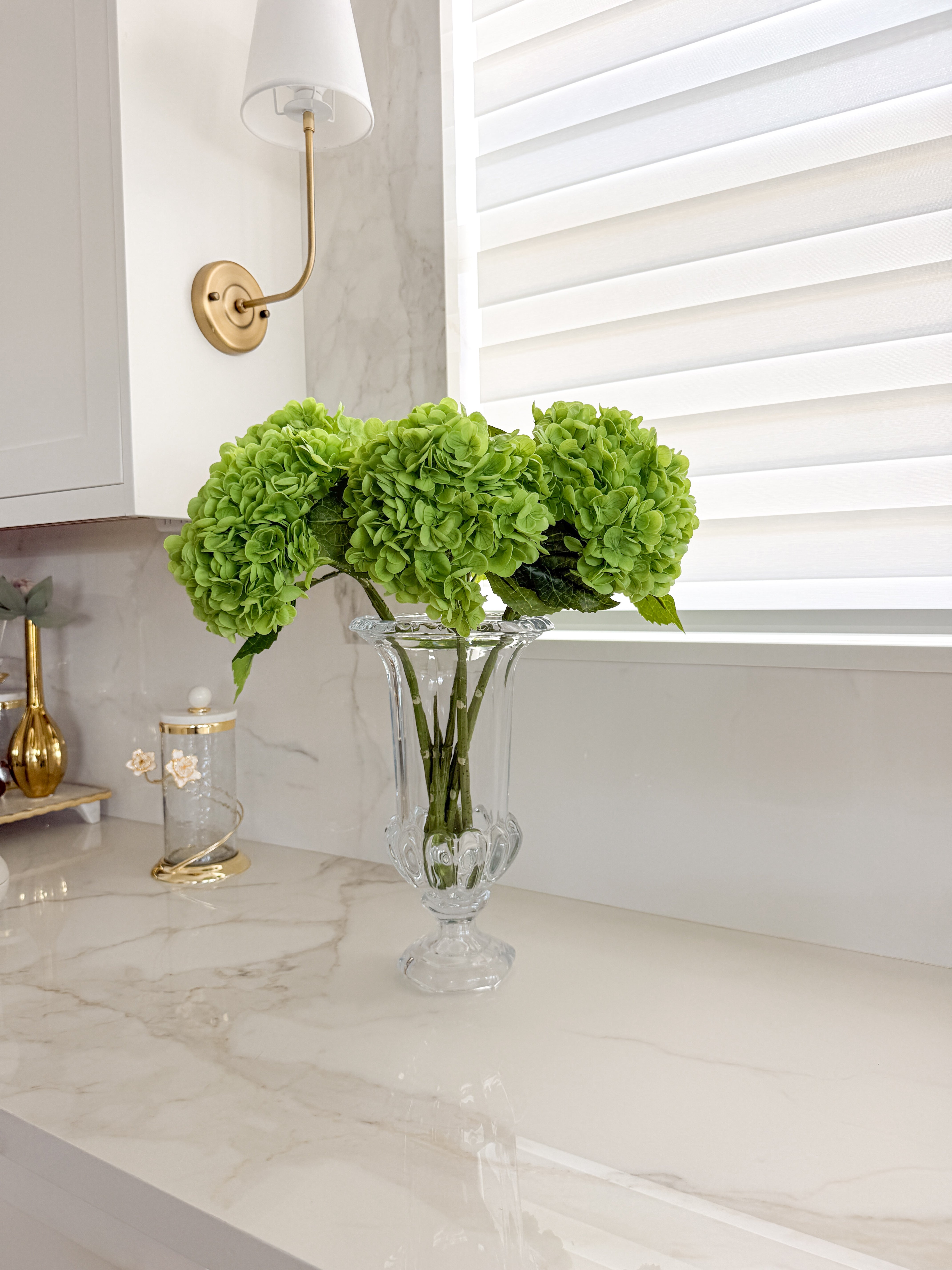 Deep Green Real Touch Faux Hydrangea Stem