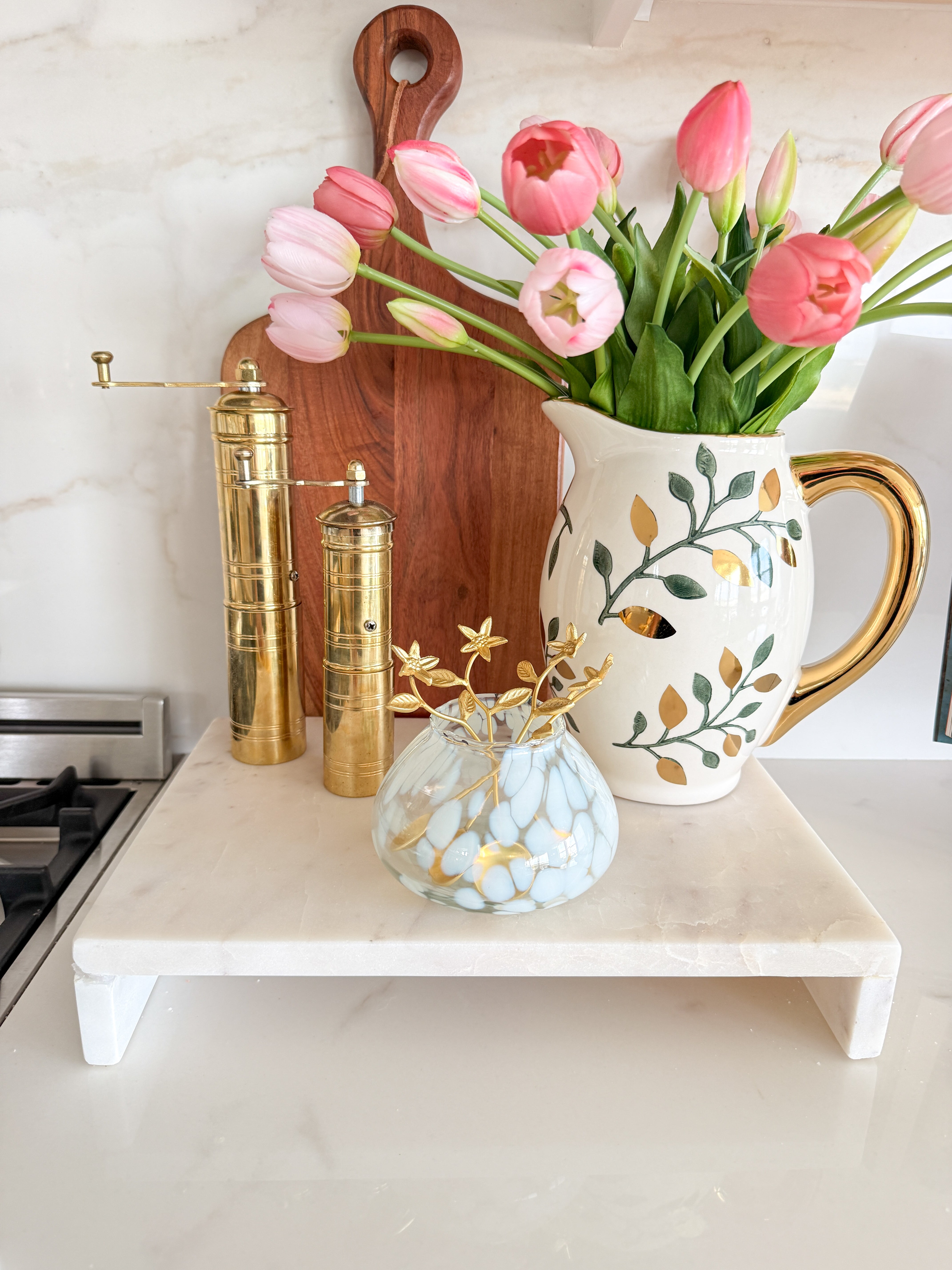 White Glass Spoon Holder