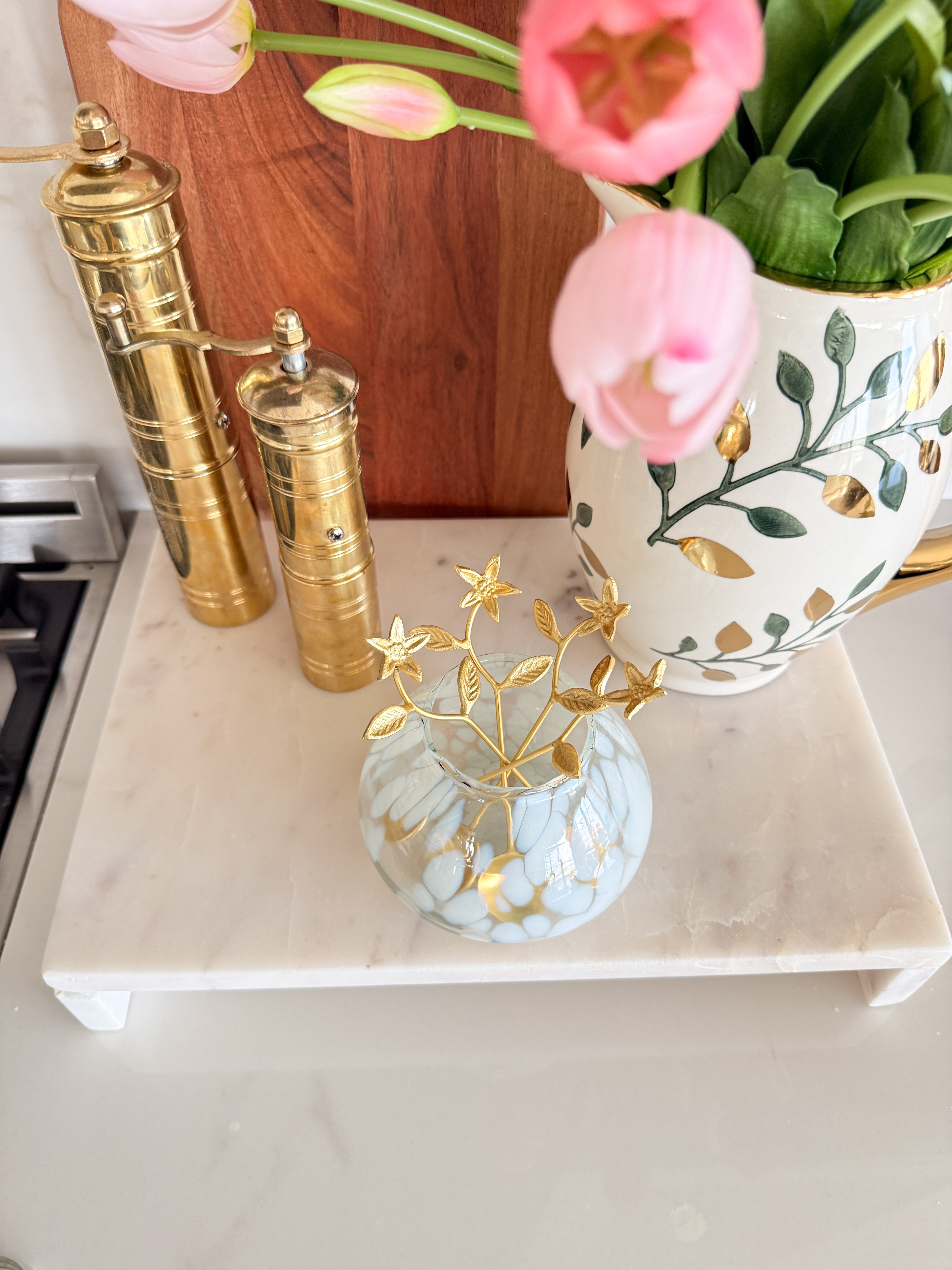 White Glass Spoon Holder